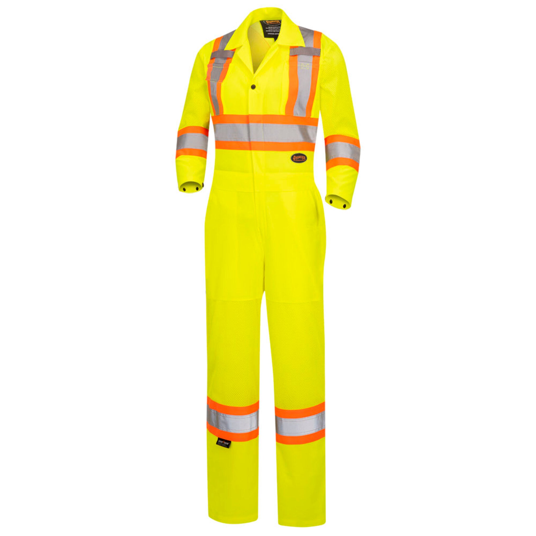 Pioneer Women's Hi Vis Traffic Safety Coveralls, Reflective with Mesh Ventilation, Elastic Waist, 7 Pockets  – Maximum Comfort & Protection | Sizes XS-3XL