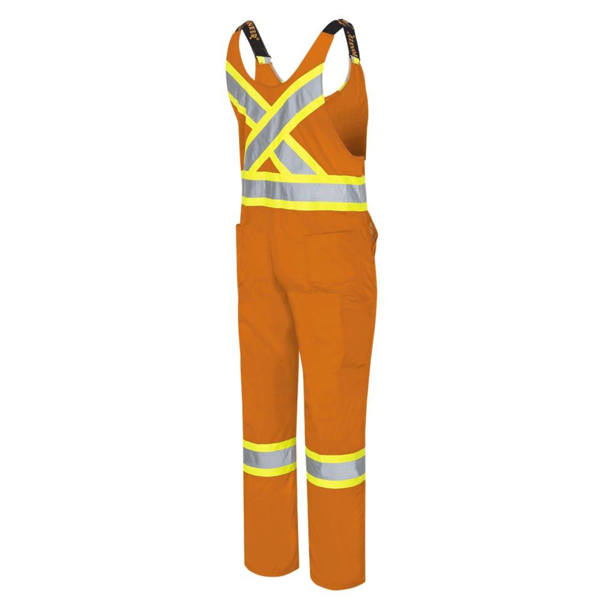 Pioneer Men's Hi-Vis Safety Overalls | CSA Poly/Cotton, Reflective Tape, Leg Zippers, Multiple Pockets | Durable Workwear | Sizes 36-60