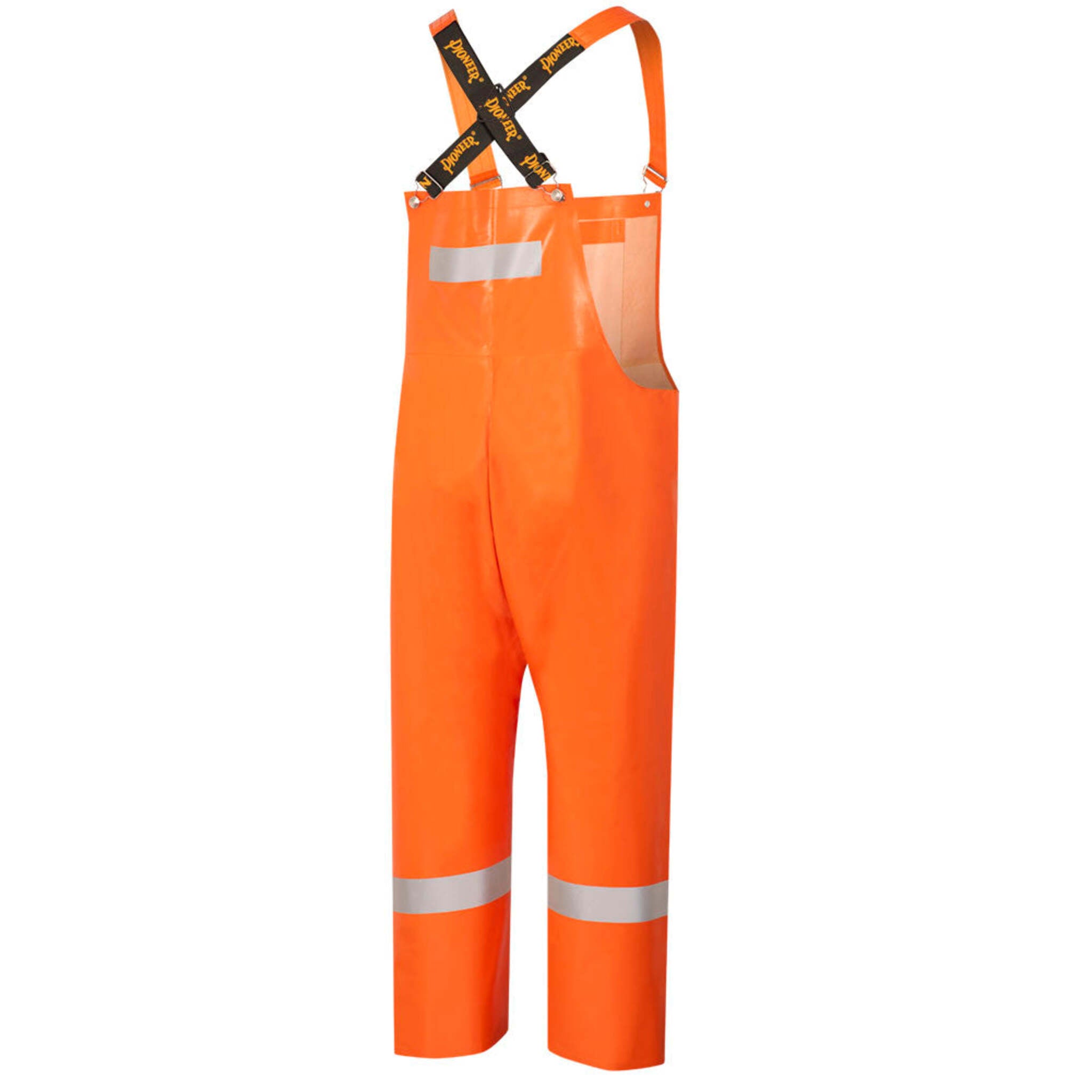 Pioneer Men's Hi-Vis FR/Arc Super-HD Safety Rain Bib Pants - Waterproof, Flame & Arc Resistant, Reflective, Safe, Durable Workwear | Sizes S-4XL