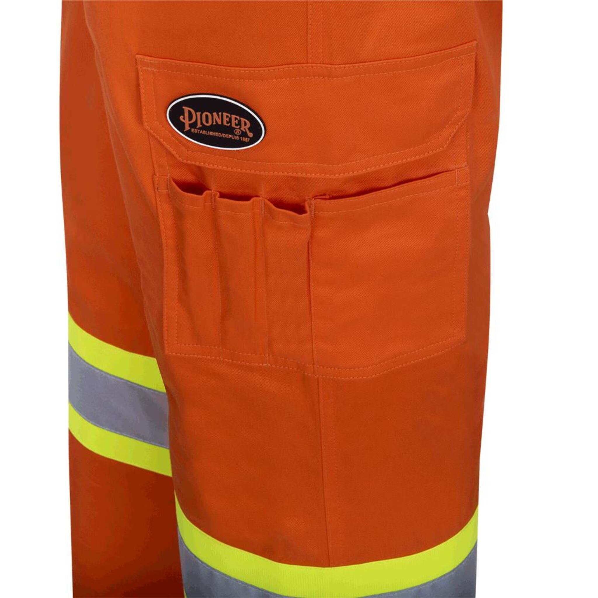 Pioneer Men's Cotton Twill Safety Cargo Pants - Hi-Vis, Durable Workwear, Multiple Pockets for Essentials, Comfortable & Breathable | Sizes 30-50