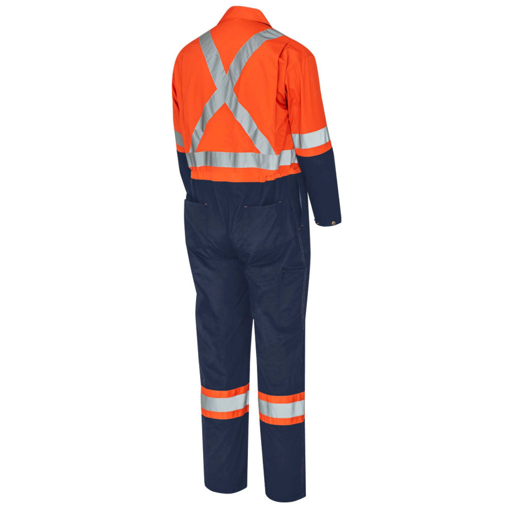 Pioneer Men's 2-Tone Poly/Cotton Safety Coveralls with Zipper Closure - CSA Z96-22 Class 3 Level 2, UPF 50+, Reflective Tape | Sizes 36-66