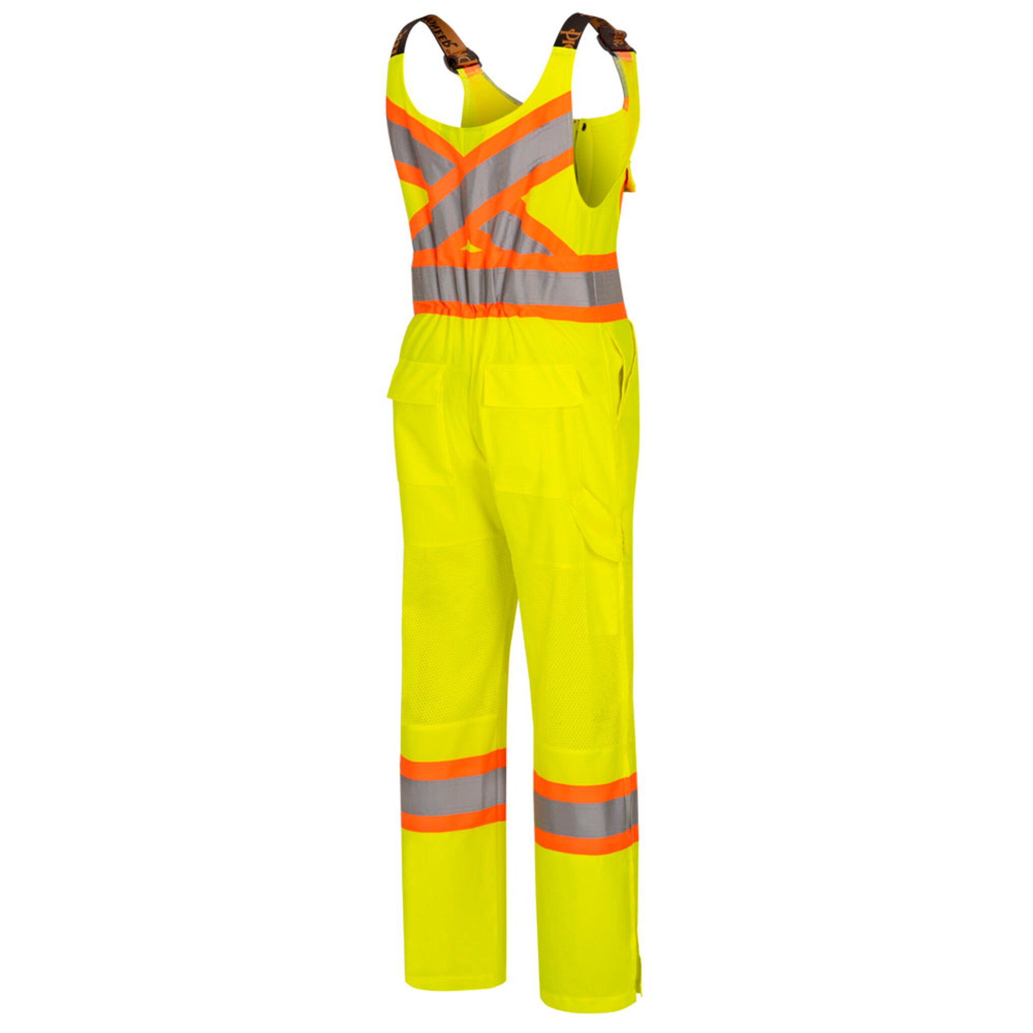 Pioneer Women's Hi Vis Traffic Safety Overalls with Startech® Reflective Tape, Moisture-Wicking Panels, 7 Pockets, Boot Access Zippers | Sizes XS-2XL