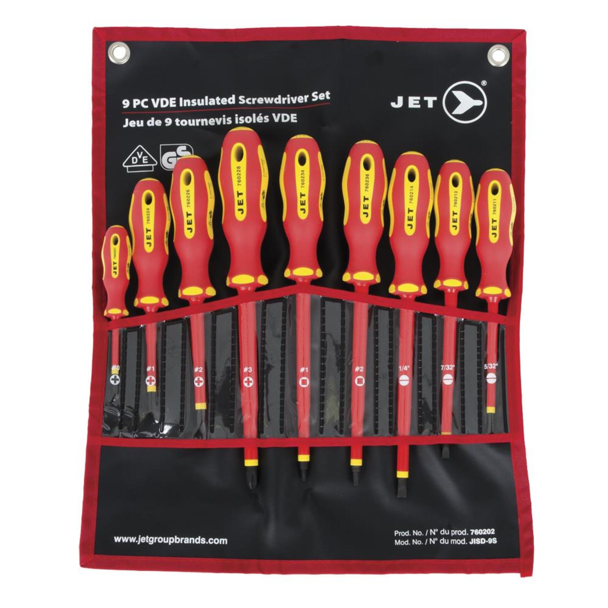 Jet JISD-9S VDE Insulated Screwdriver Set - 9 Piece