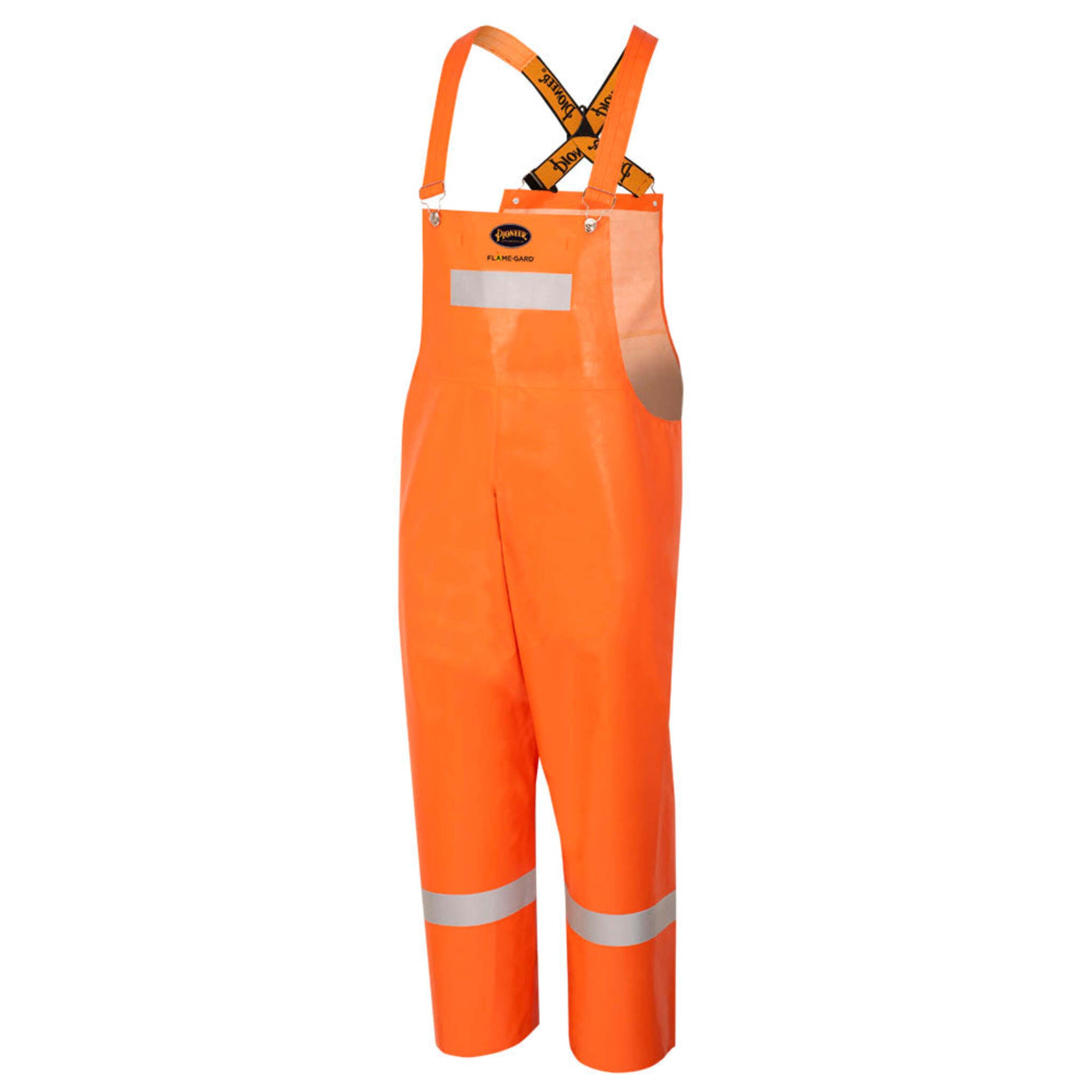 Pioneer Men's Hi-Vis FR/Arc Super-HD Safety Rain Bib Pants - Waterproof, Flame & Arc Resistant, Reflective, Safe, Durable Workwear | Sizes S-4XL