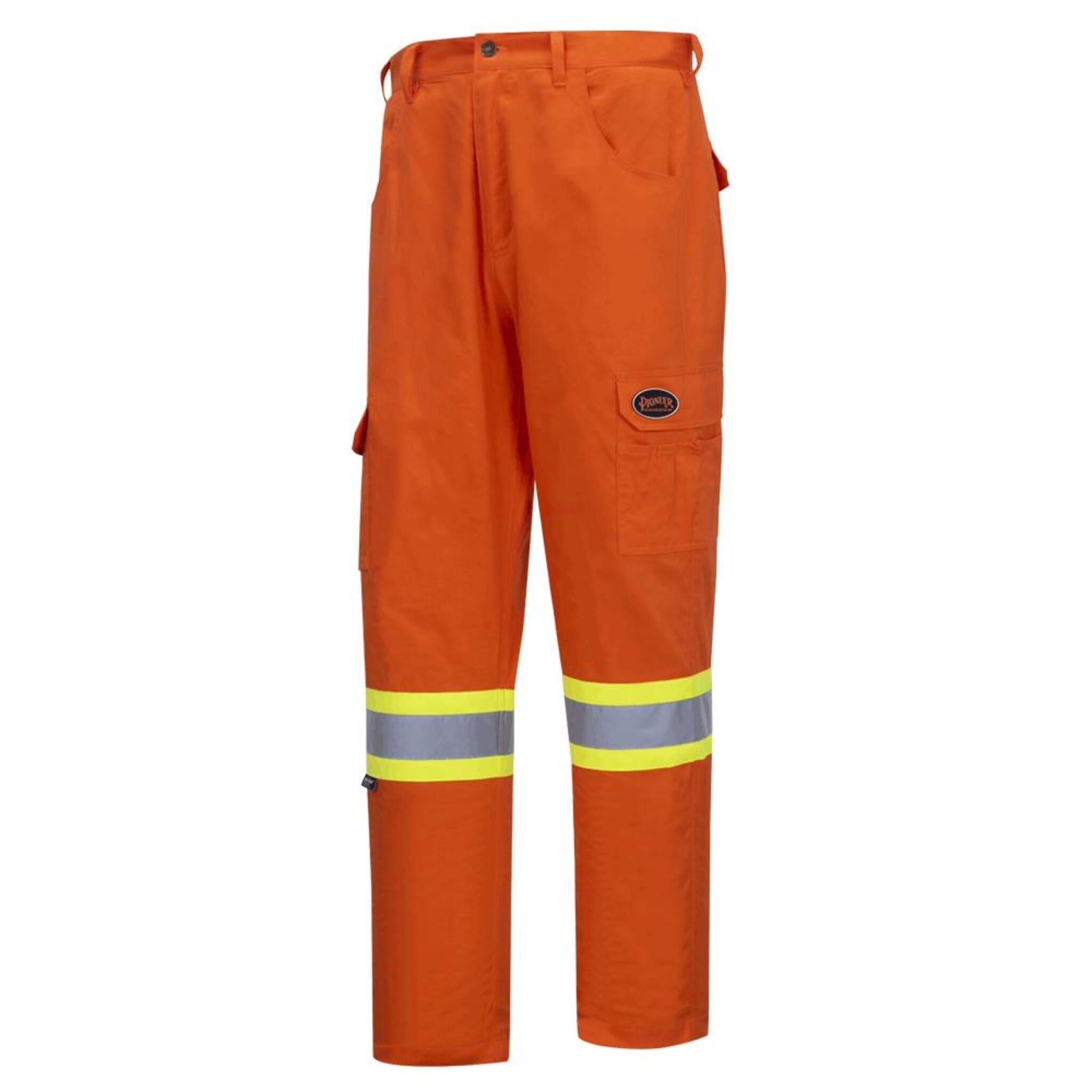 Pioneer Men's Cotton Twill Safety Cargo Pants - Hi-Vis, Durable Workwear, Multiple Pockets for Essentials, Comfortable & Breathable | Sizes 30-50