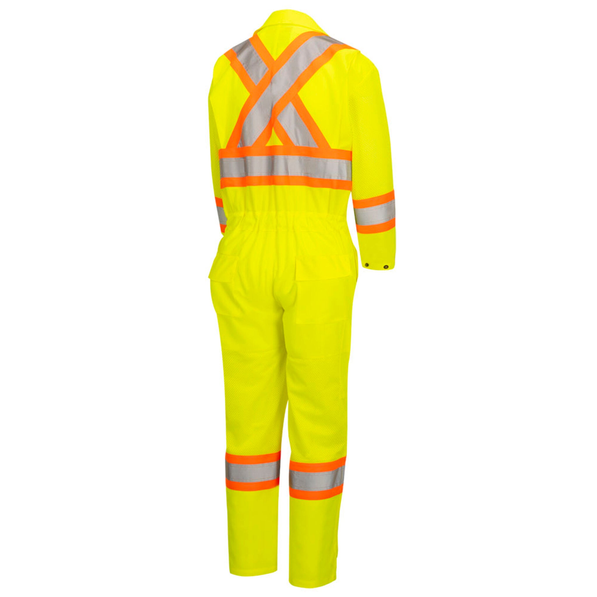 Pioneer Women's Hi Vis Traffic Safety Coveralls, Reflective with Mesh Ventilation, Elastic Waist, 7 Pockets  – Maximum Comfort & Protection | Sizes XS-3XL