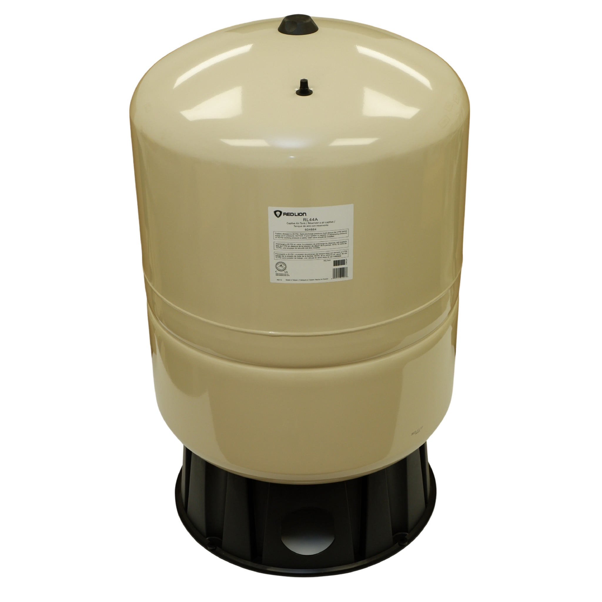 Red Lion RL44A 44 Gallon Pressure Tank with Leak Safe Technology, 150 PSI, NSF Certified, Steel, Supports 14 Fixtures, 15-20 GPM Flow