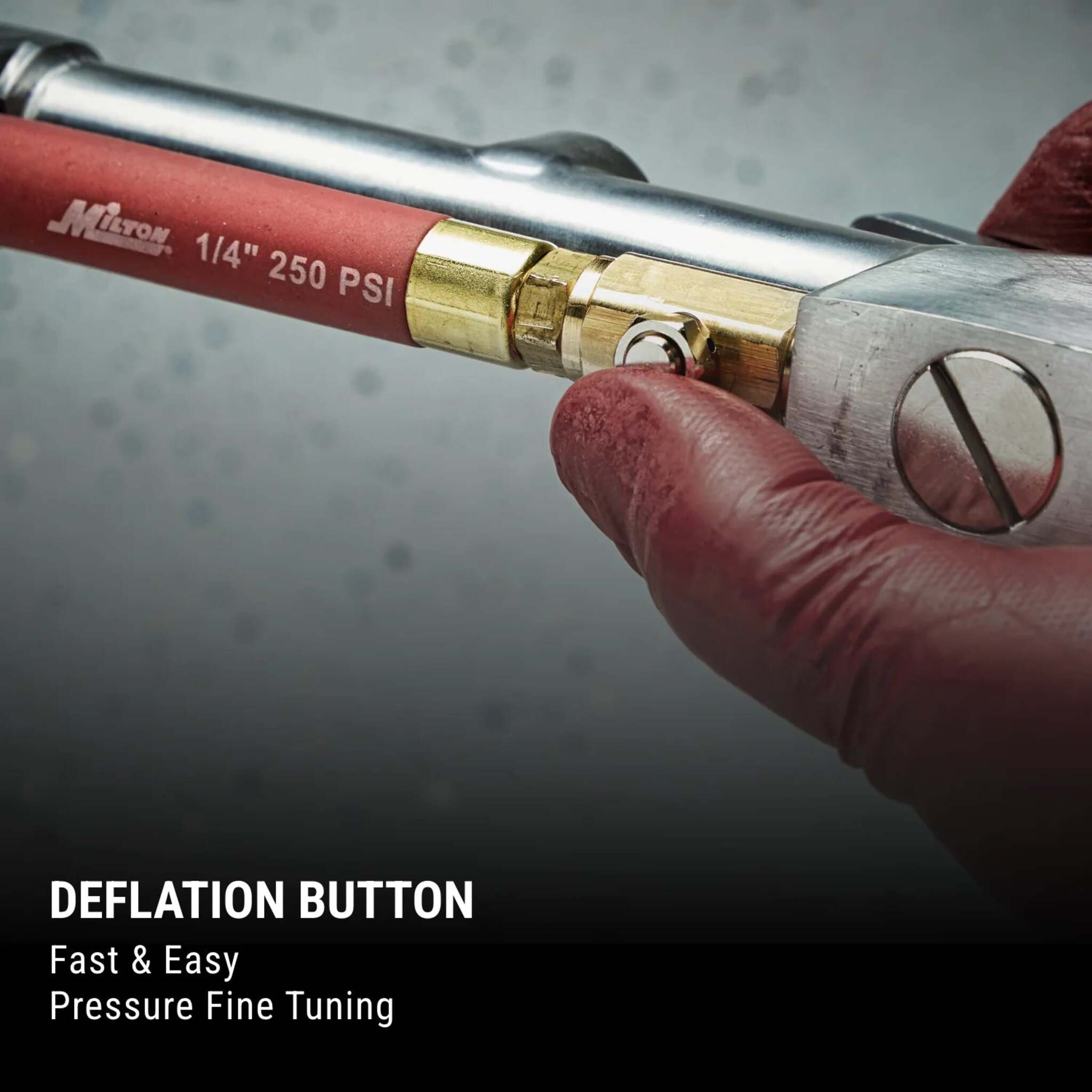 Milton 502 Inflator Gauge With Kwik Grip Air Chuck And Hose