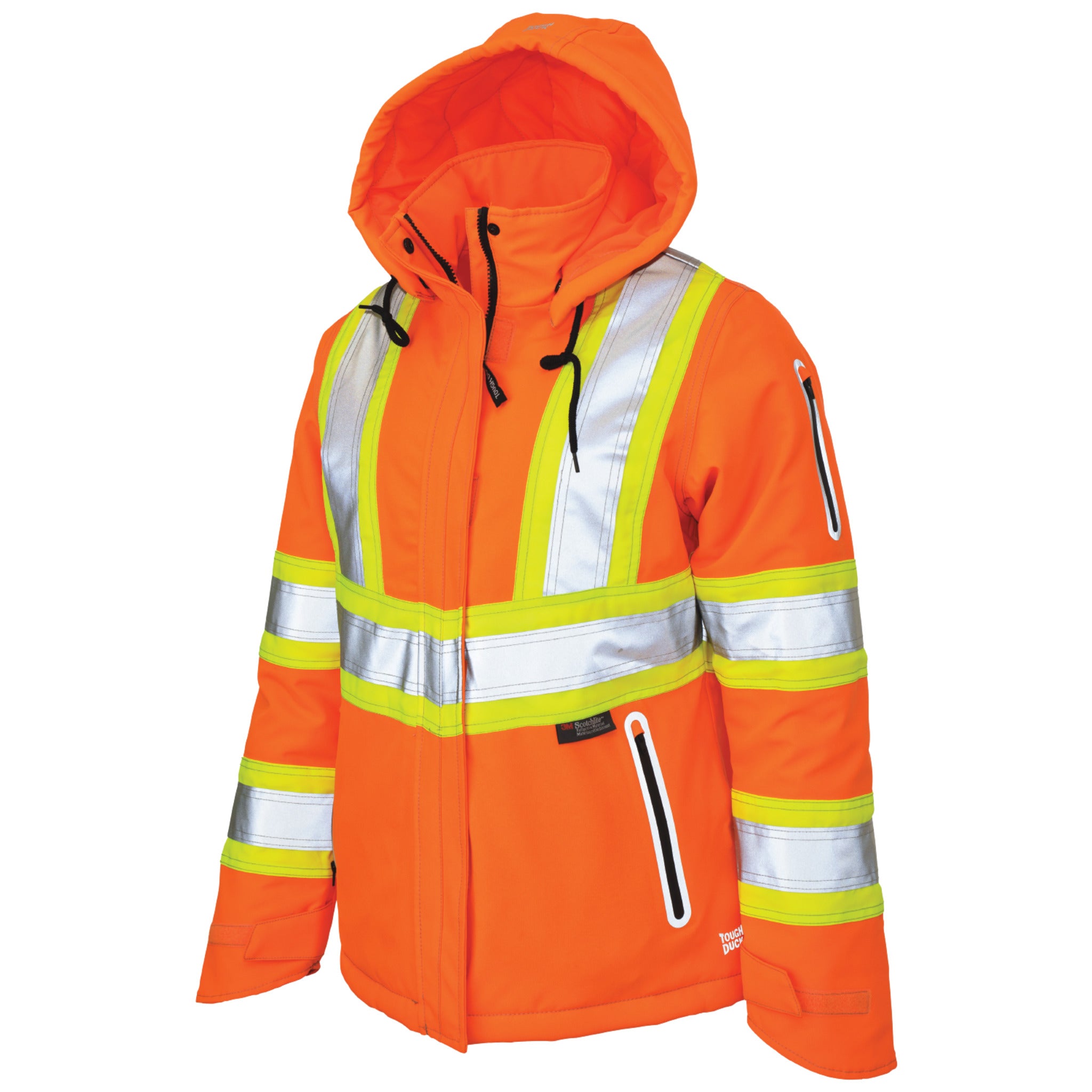 Tough Duck Women s Insulated Flex Safety Jacket SJ41 Fluorescent Orange M