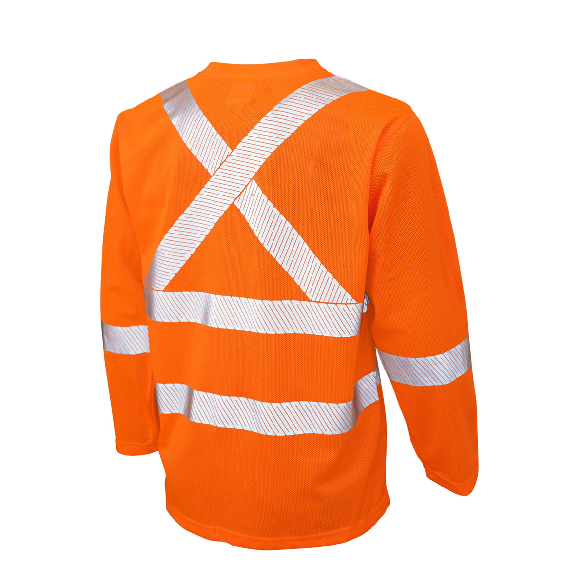 Tough Duck ST08 Men's Hi Vis Safety Work Shirt - CSA Poly Birdseye, Long Sleeve, Segmented Stripes, Reflective, Breathable, Moisture-Wicking | Sizes XS-5XL - Items