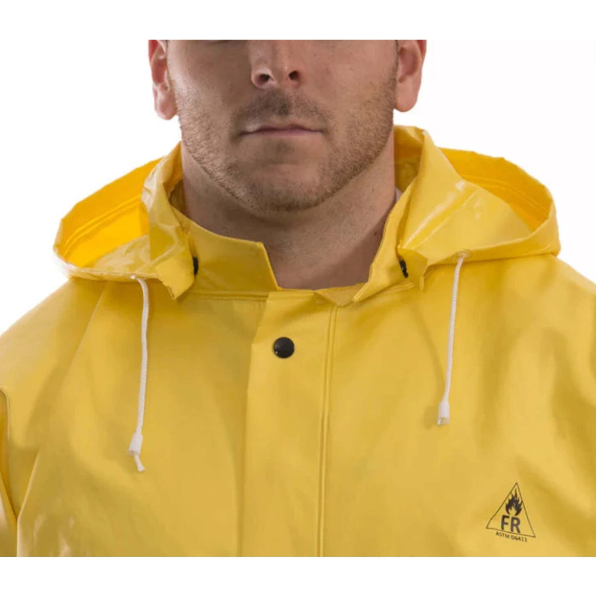 Tingley DuraScrim™ Detachable Hood - Yellow, Waterproof PVC, Snaps Onto DuraScrim Jacket and Coat, Chemical Splash Protection, Durable, Flame Resistant