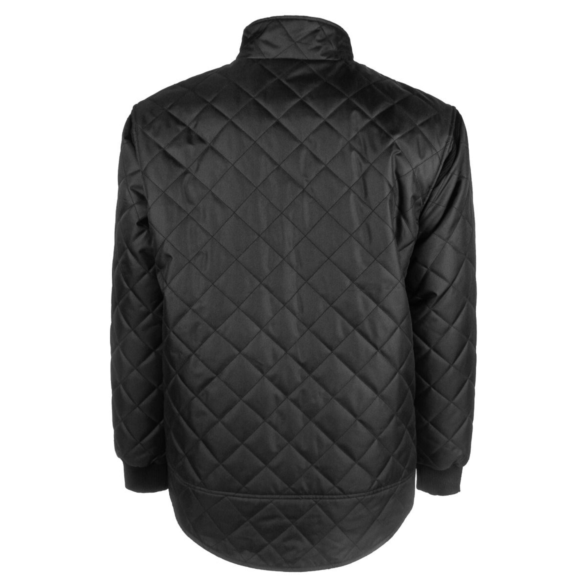 Terra Ice Men's Black Diamond Quilted Freezer Jacket, 150D Oxford Polyester, Polyfill Insulation, Warm, Durable, Windproof, Fleece Collar | Sizes S-3XL