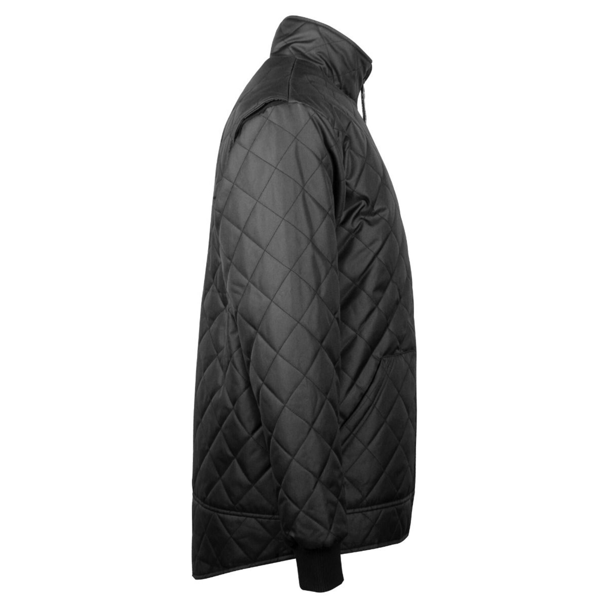 Terra Ice Men's Black Diamond Quilted Freezer Jacket, 150D Oxford Polyester, Polyfill Insulation, Warm, Durable, Windproof, Fleece Collar | Sizes S-3XL