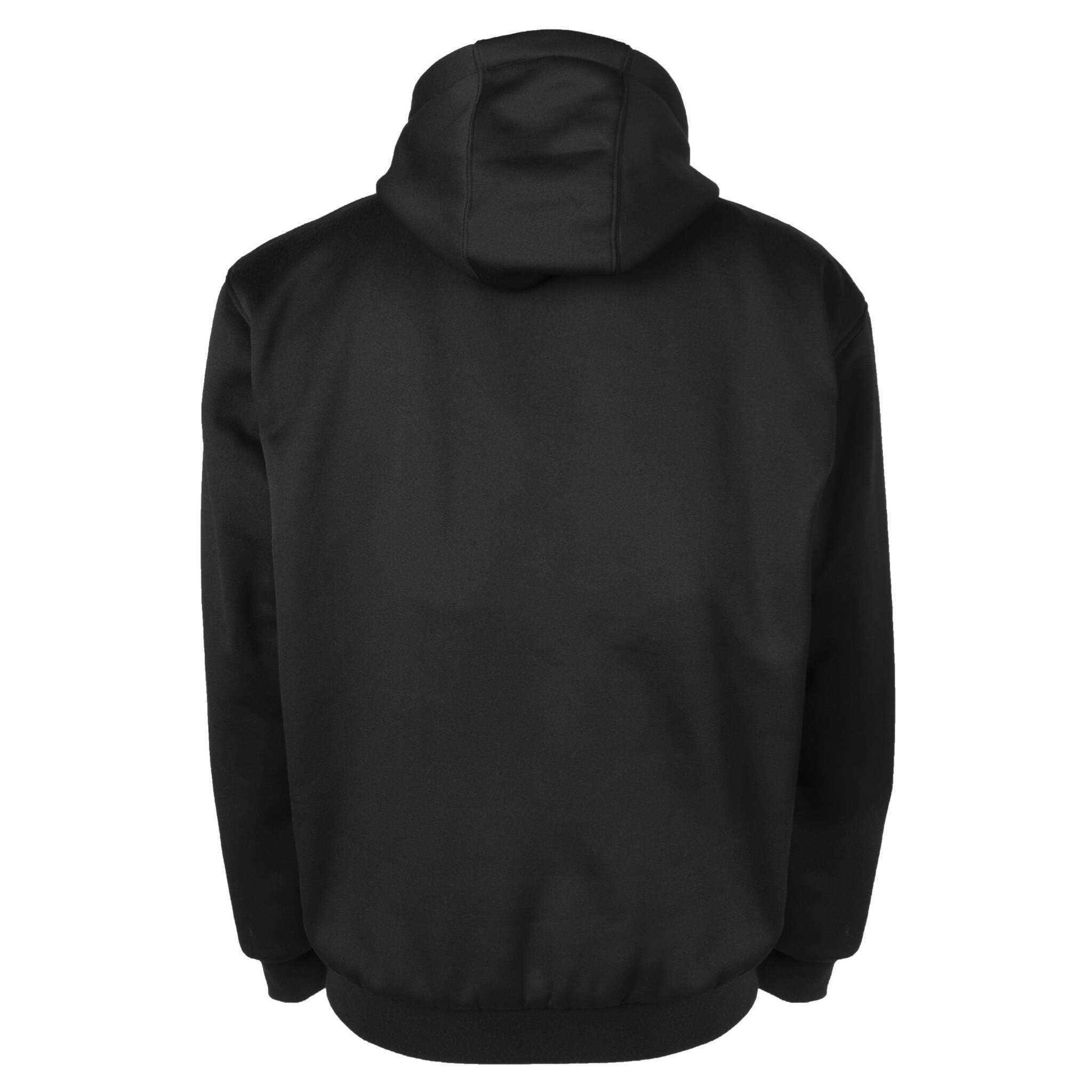 Terra Men's Black Heated Zip-Front Hoodie with Detachable Hood, Battery, Adjustable Heat Settings, Microfleece Lining, Durable, Warm, USB Charging