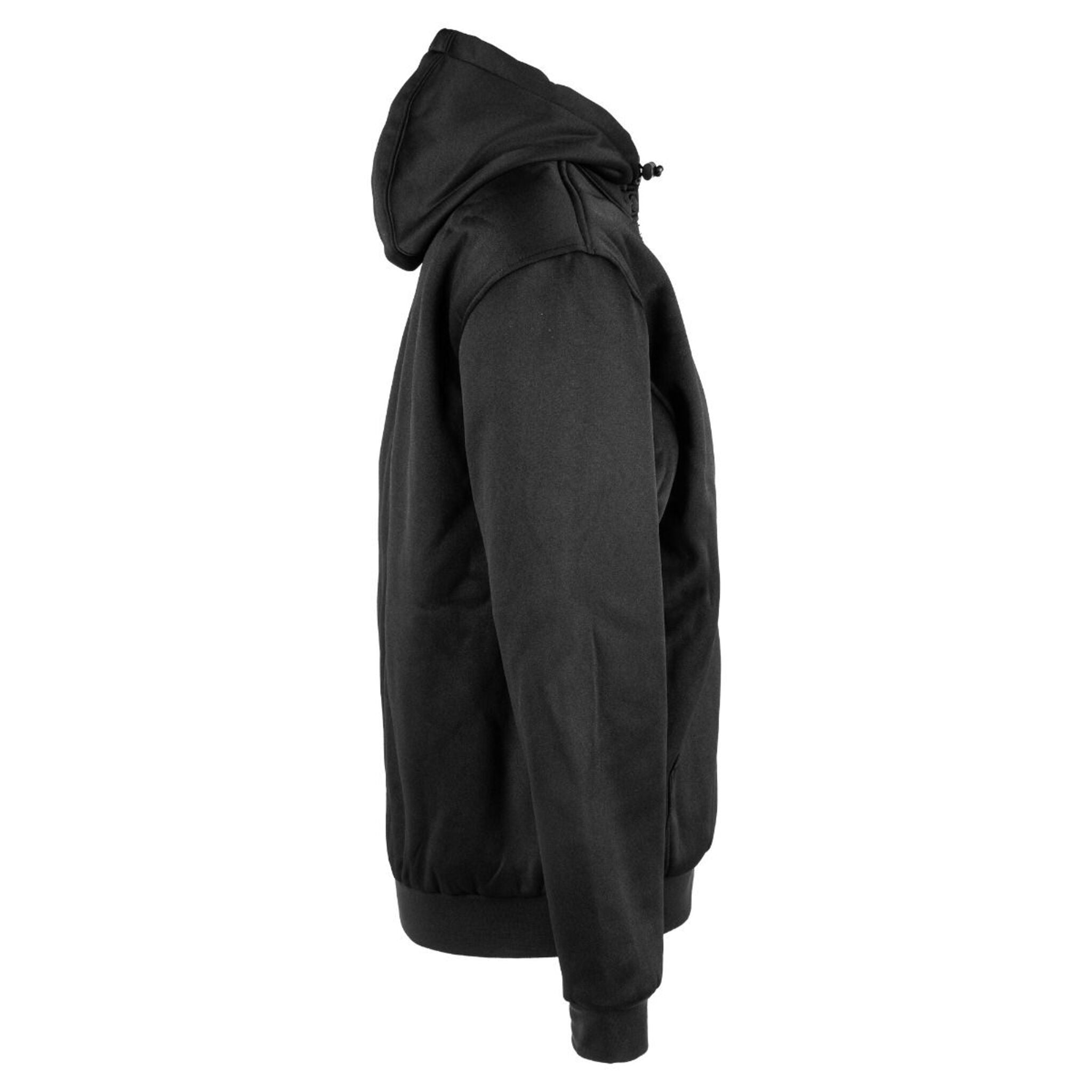 Terra Men's Black Heated Zip-Front Hoodie with Detachable Hood, Battery, Adjustable Heat Settings, Microfleece Lining, Durable, Warm, USB Charging