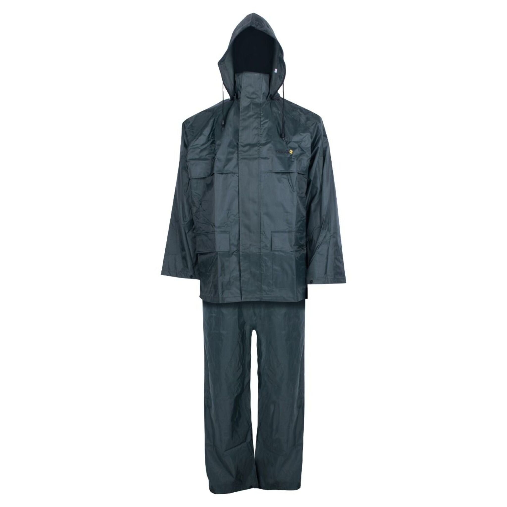 Terra Men's Heavy Duty 200D Polyester Rain Suit Set - 3 Piece, Waterproof, Breathable, Adjustable Suspenders, Ventilated, All-Weather Protection