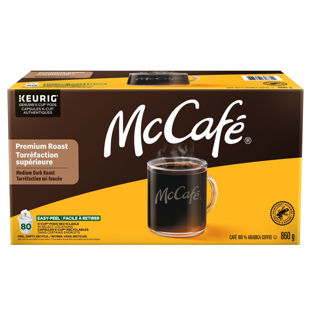 McCafé Premium Roast Medium Coffee K-Cup Pods - Pack of 80