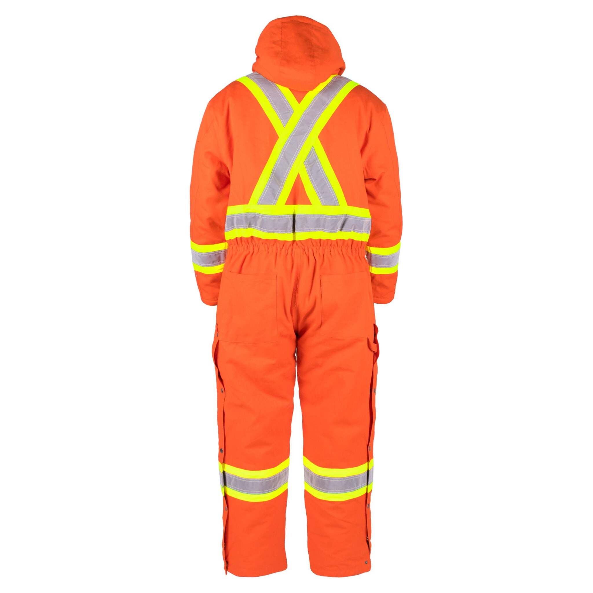 Terra Men's Hi-Vis Canvas Insulated CSA Coveralls with Detachable Hood