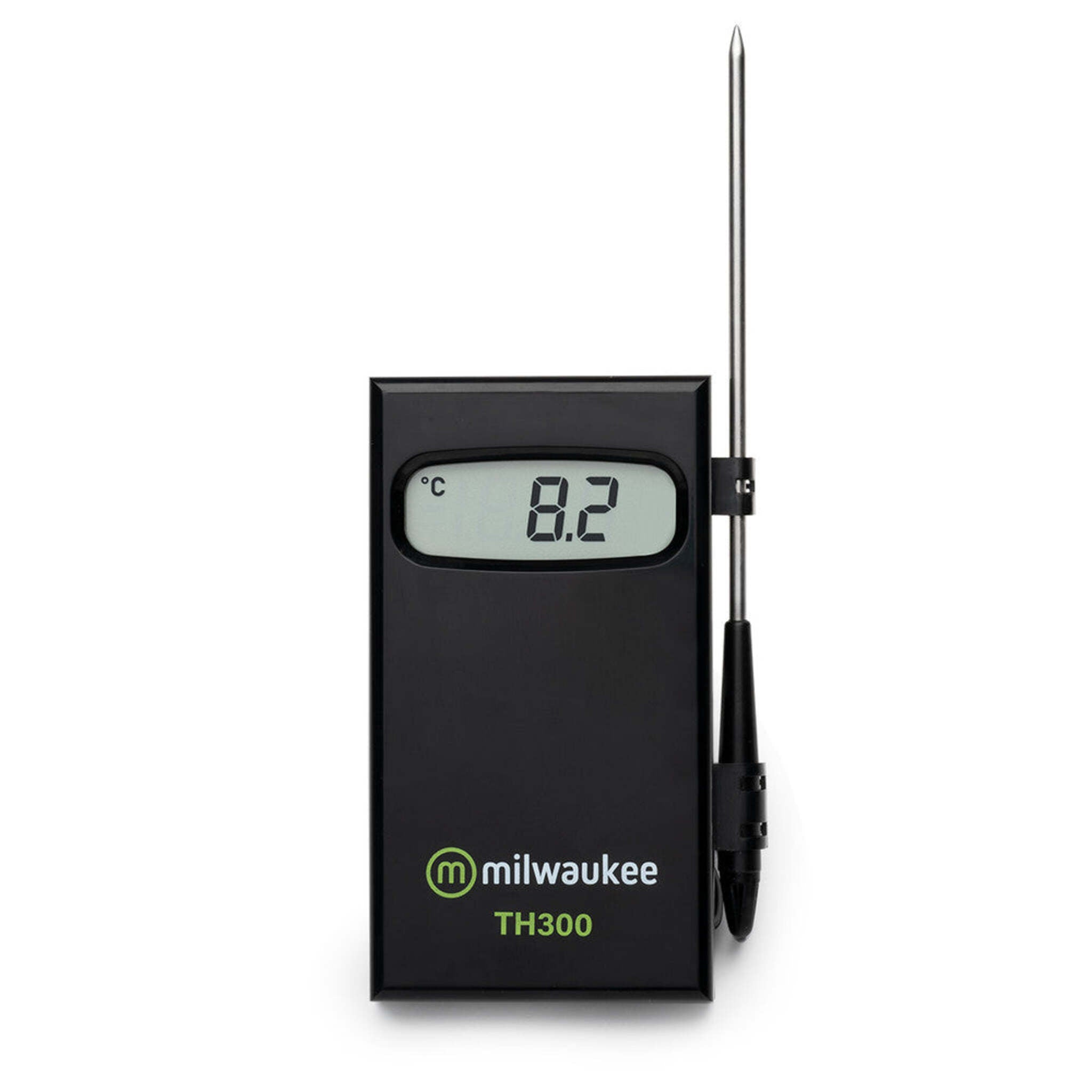 Milwaukee TH300 Digital Thermometer - Fast, Accurate Results, Large LCD, Extended Range, Stainless Steel Probe, Long Battery Life, Flexible Cable