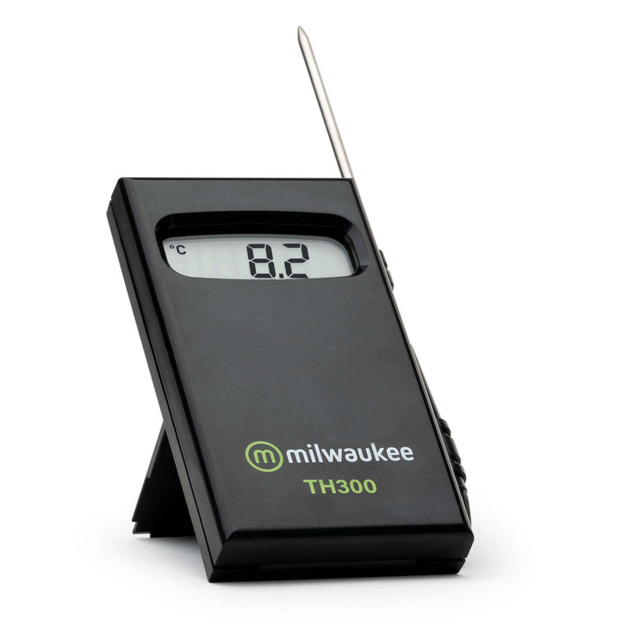 Milwaukee TH300 Digital Thermometer - Fast, Accurate Results, Large LCD, Extended Range, Stainless Steel Probe, Long Battery Life, Flexible Cable