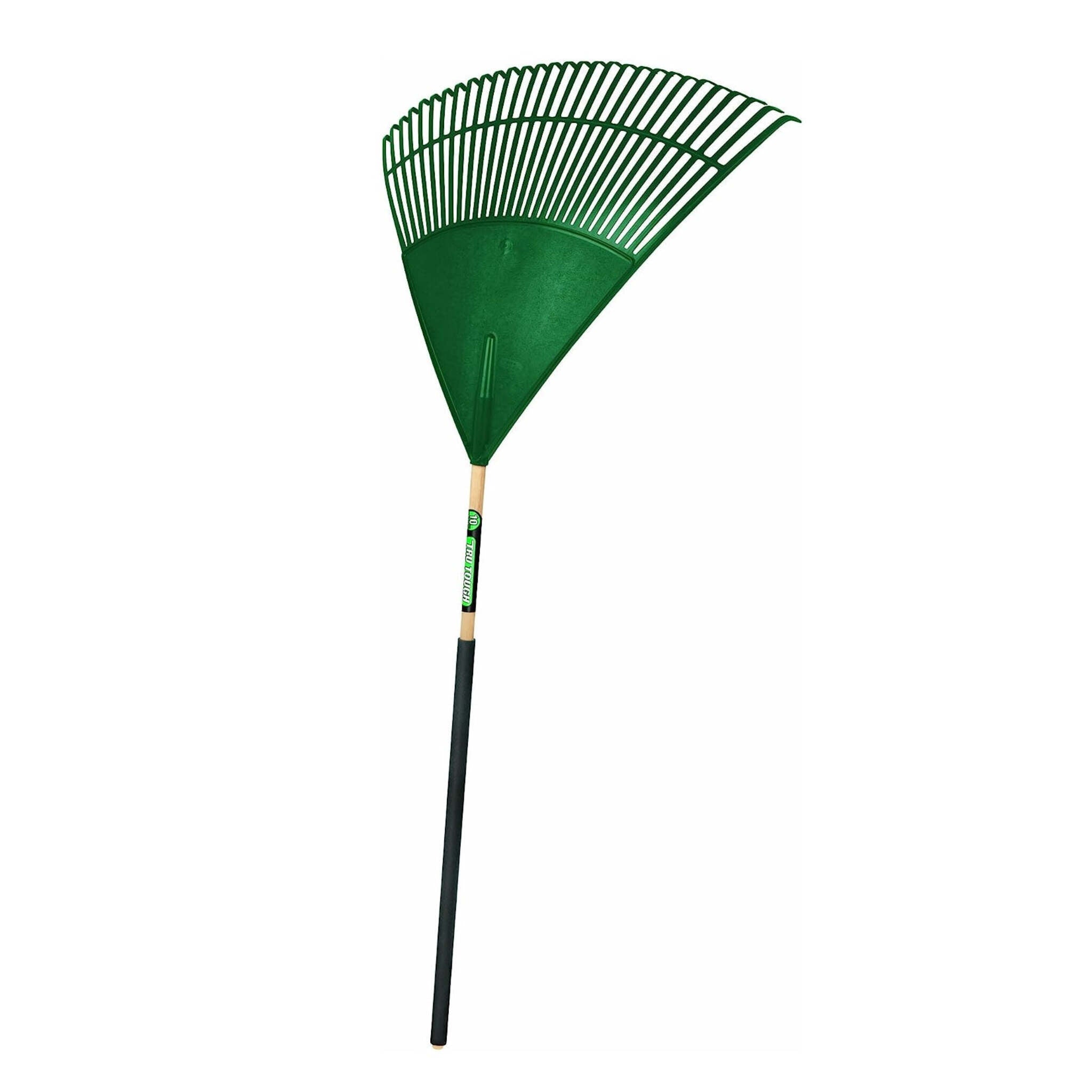 Truper Tru Tough Heavy Duty 30-Inch Poly Fan Head Leaf Rake with 48-Inch Wood Handle and 28-Inch Comfort Grip