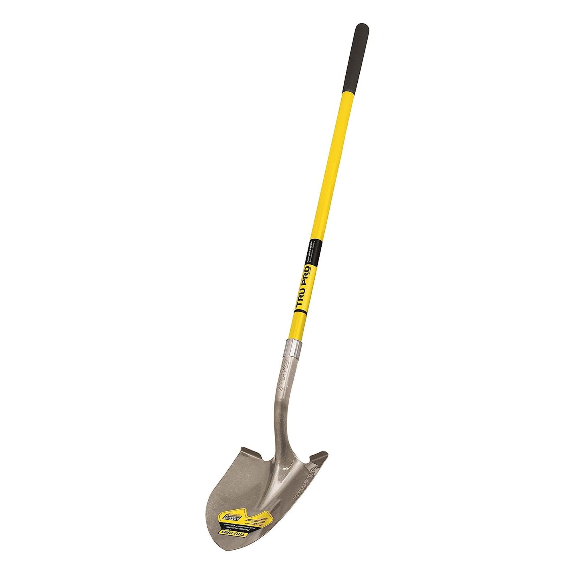 Truper Tru Pro Round Point Shovel with 48" Fiberglass Handle and Extended Steps