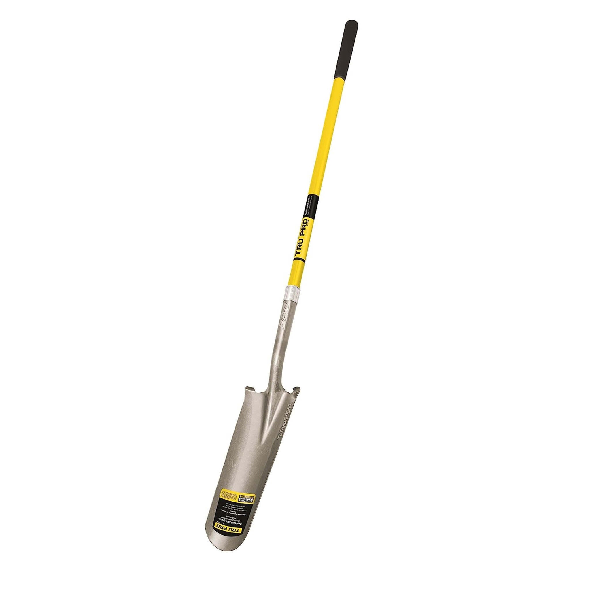 Truper Tru Pro Drain Spade Shovel with 48" Fiberglass Handle and Extended Steps