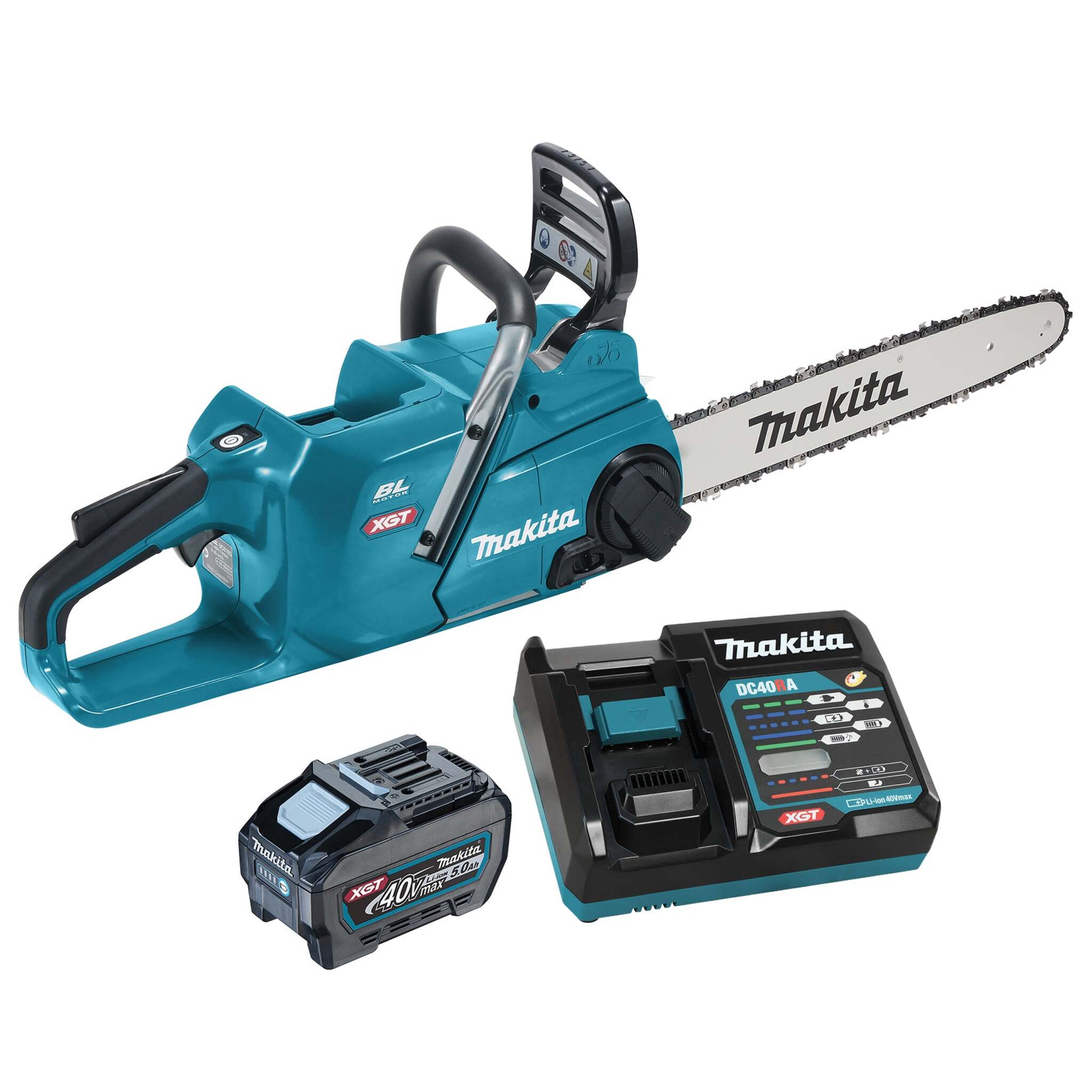 Makita 40Vmax XGT Brushless 16" Rear Handle Chainsaw Kit - 42cc Gas-Like Power, Toolless Adjustments, Low Noise, Variable Speed, 5.0Ah Battery Included