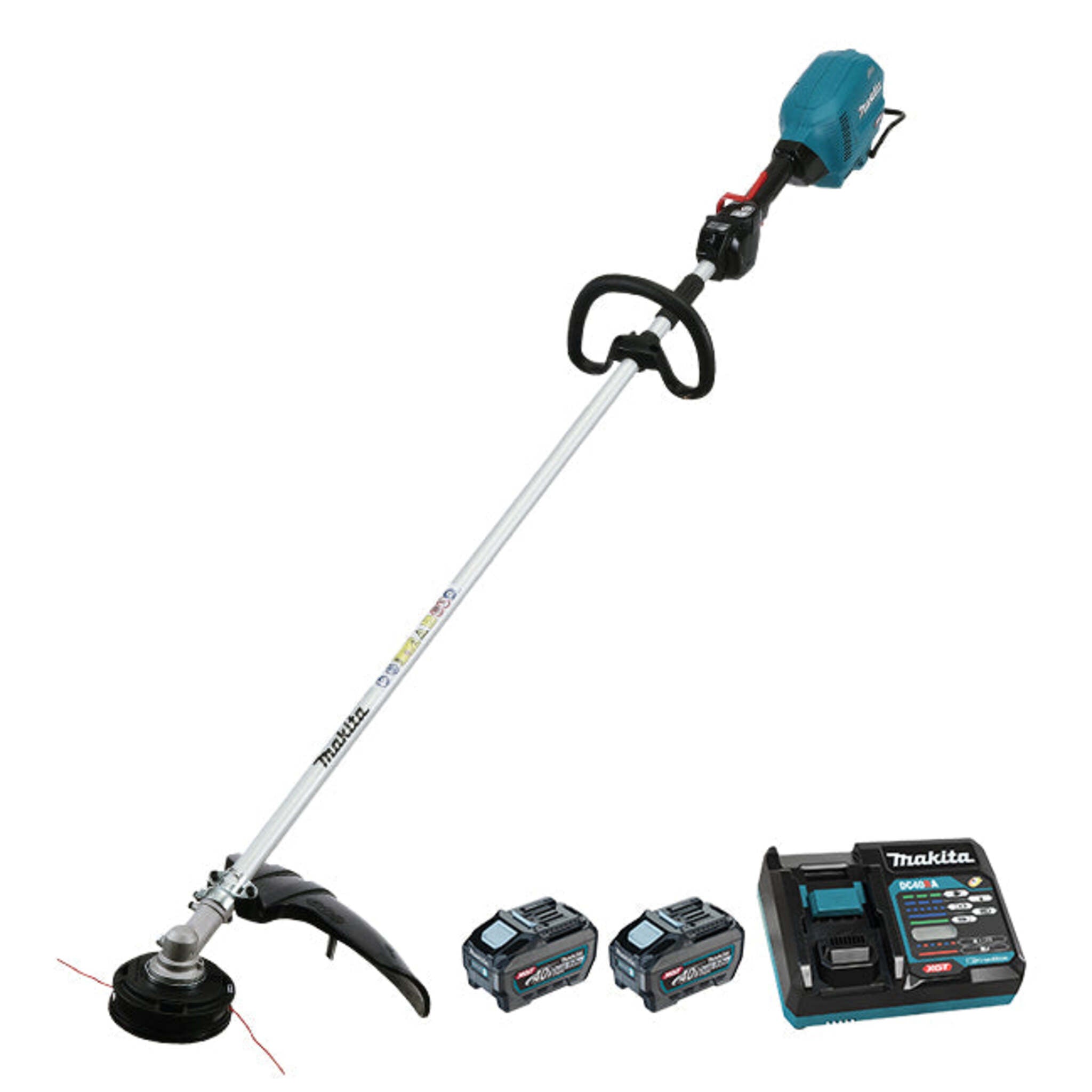 Makita 40Vmax XGT Brushless 17-3/4" Line Trimmer, w/ Battery & Charger - 5.0Ah x2 Kit, Variable Speed/Rotation, IPX4 Water Resistant, Electric Brake