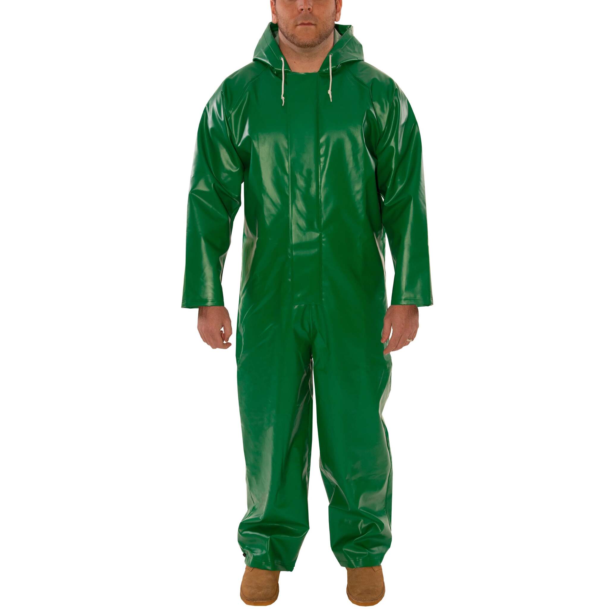 Tingley SafetyFlex® Flame Resistant Coverall - Chemical & Acid Resistant PVC, Liquid Proof, Dual Storm Fly Front, Mildew Resistant, ASTM D6413 Certified