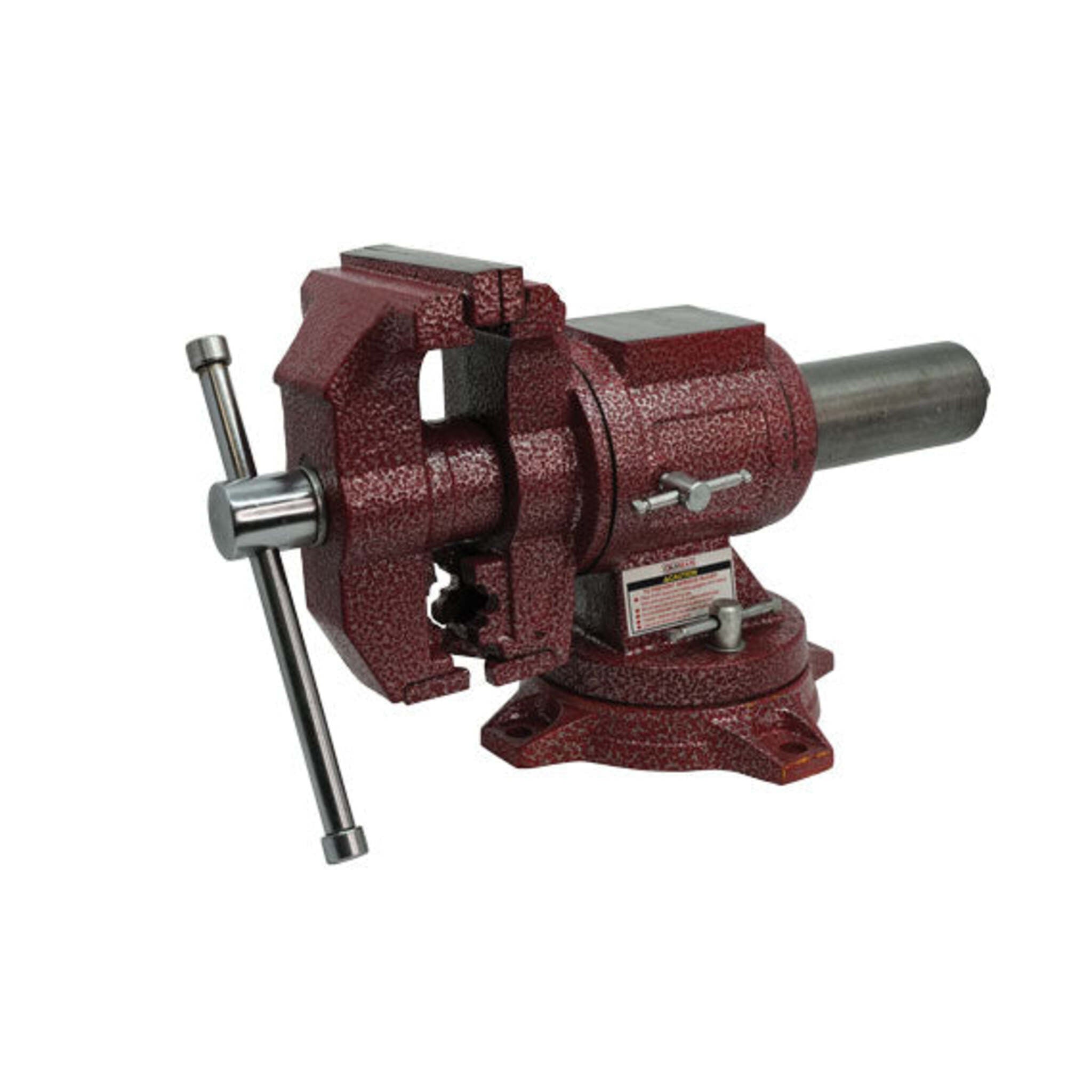 Canbuilt 5″ Heavy-Duty Mechanic’s Vise - 360° Rotating SGI Steel Casting, Serrated Hardened Jaws, Built-in Anvil, Permanent Pipe Jaw, Versatile 5" Jaw Opening