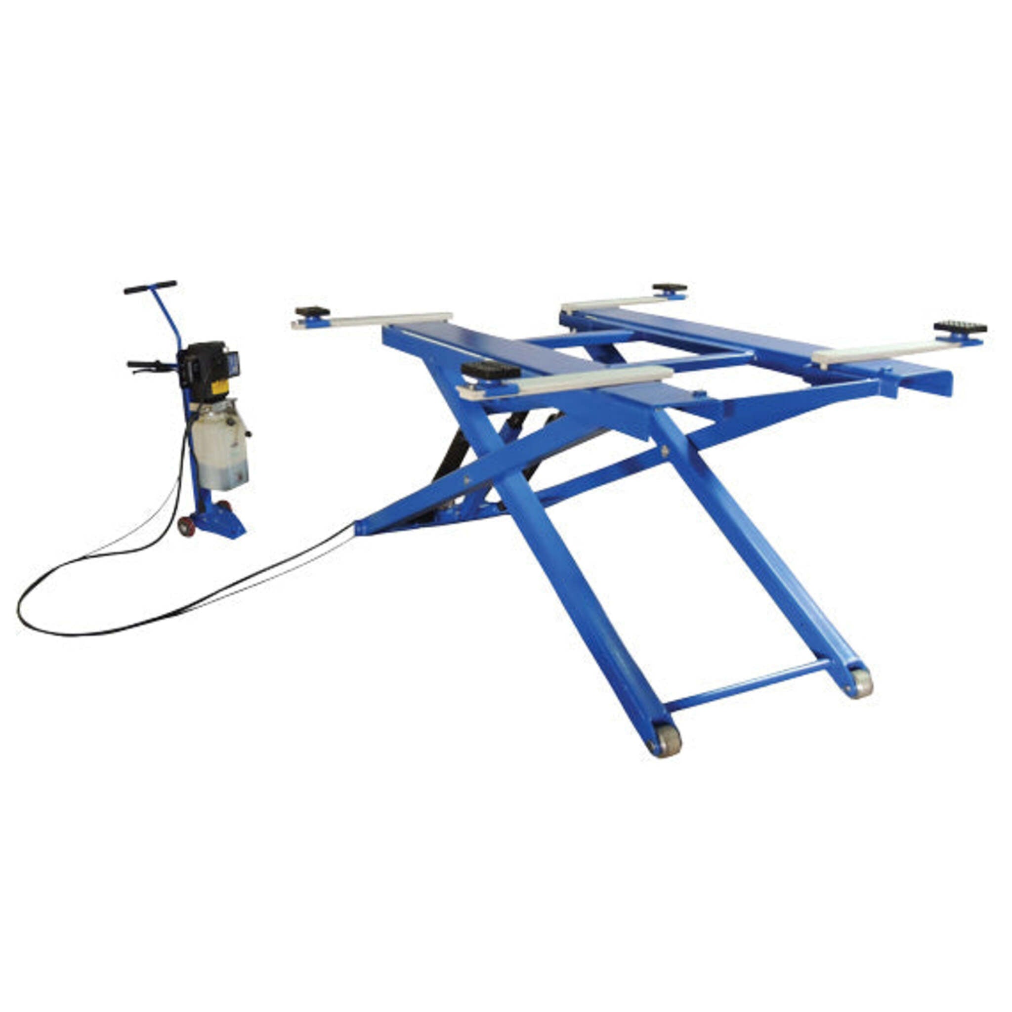 Canbuilt Mid Rise Scissor Lift - Portable 6000 LB Capacity, Adjustable Sliding Radius Arms, Twin Hydraulic Cylinders, Automatic Safety Locks, US Made