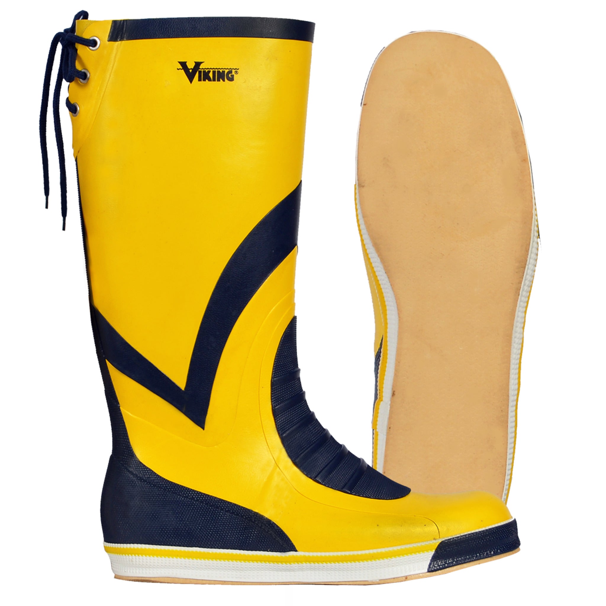 Viking® Mariner VW26 16” SBR Blended NR Rubber Boots – Slip-Resistant, Durable, Polyester Lining, Orthopedic Insole, Unisex Fit for Boating & Dock Work