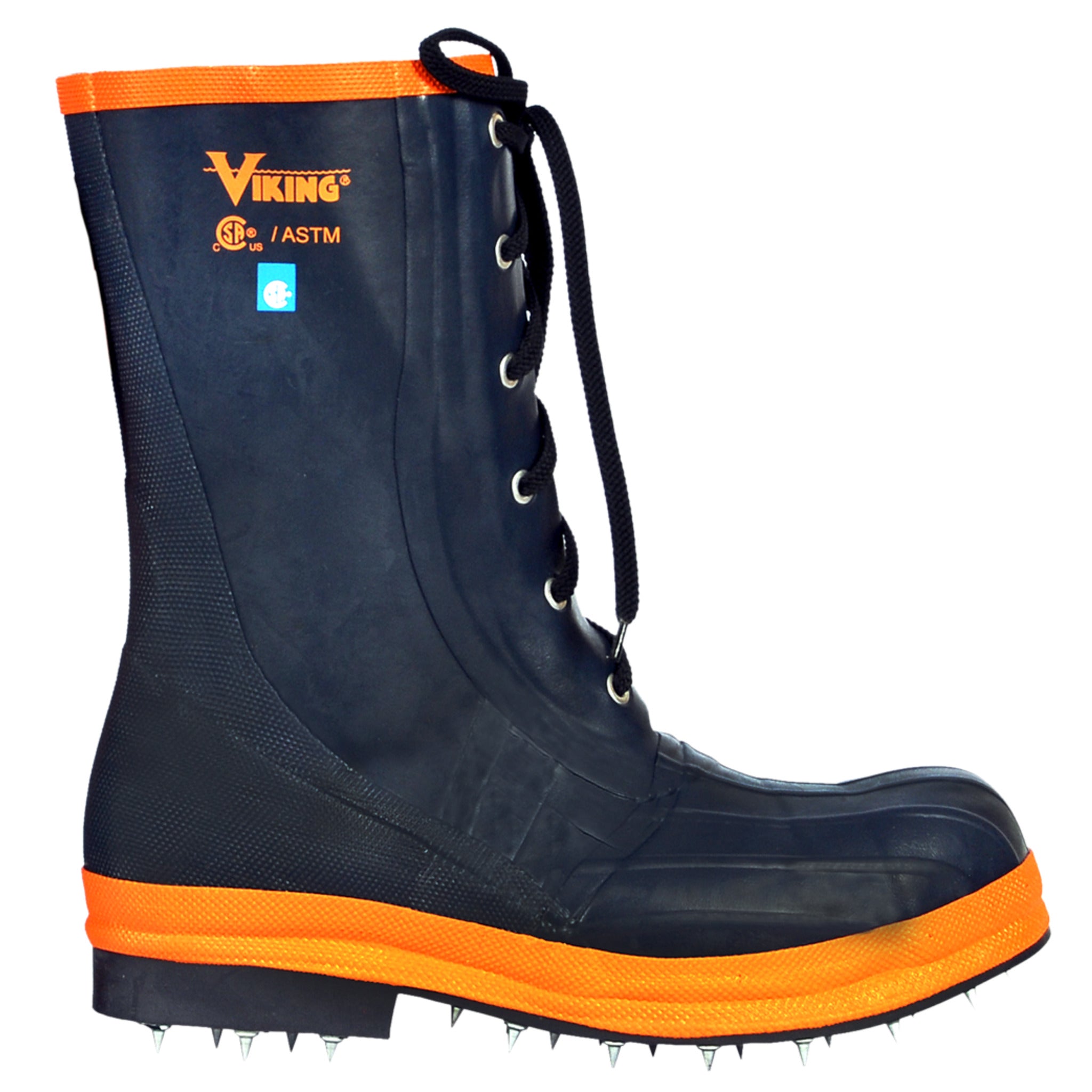 Viking® VW57 Spiked Forester® Boots with Steel Toe, SBR Rubber, Chem Resist Upper, Reinforce Heel & Caulked Sole for Loggers, Arborist, Timber Rafting