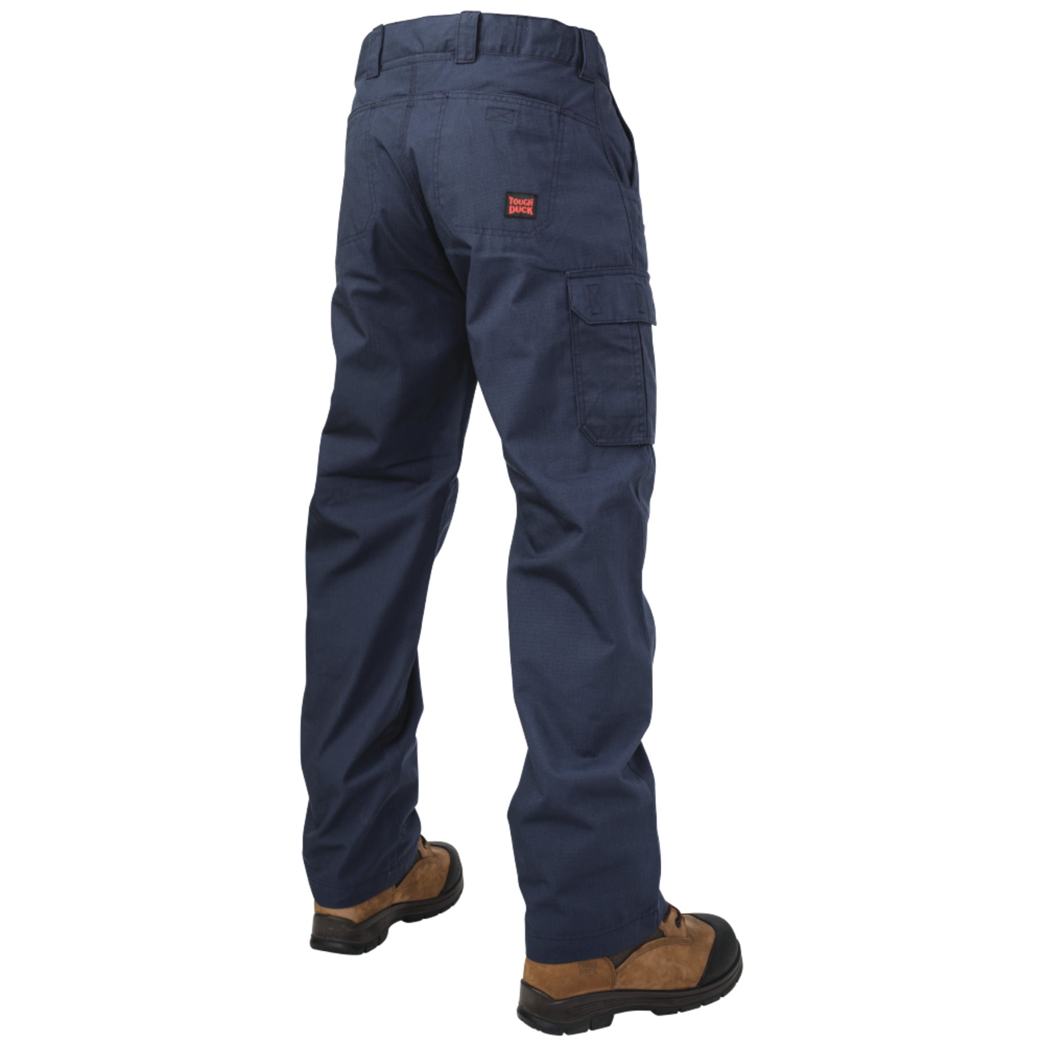 Tough Duck Men's Cargo Work Pants WP11 - Ripstop Fabric, Expandable Waist, Stain Repellent, Triple Stitched, Gripper Elastic, Multi-Pocket, Durable Workwear | Sizes 30-52