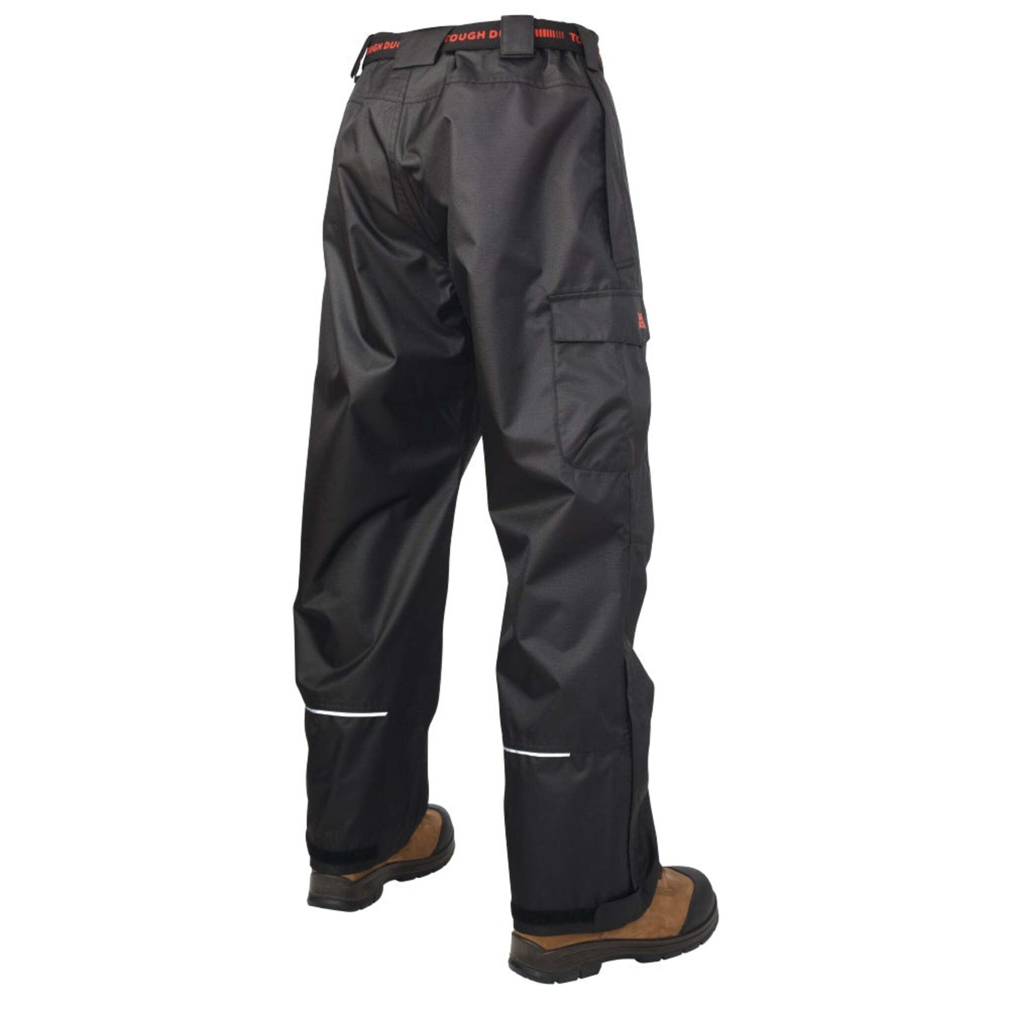 Tough Duck WP12 Waterproof Breathable Ripstop Rain Pant, 300D Polyester, Reflective Trim, Elastic Waist, Fly Front Closure, Side Leg Zips, Adjustable Ankles | Sizes S-3XL