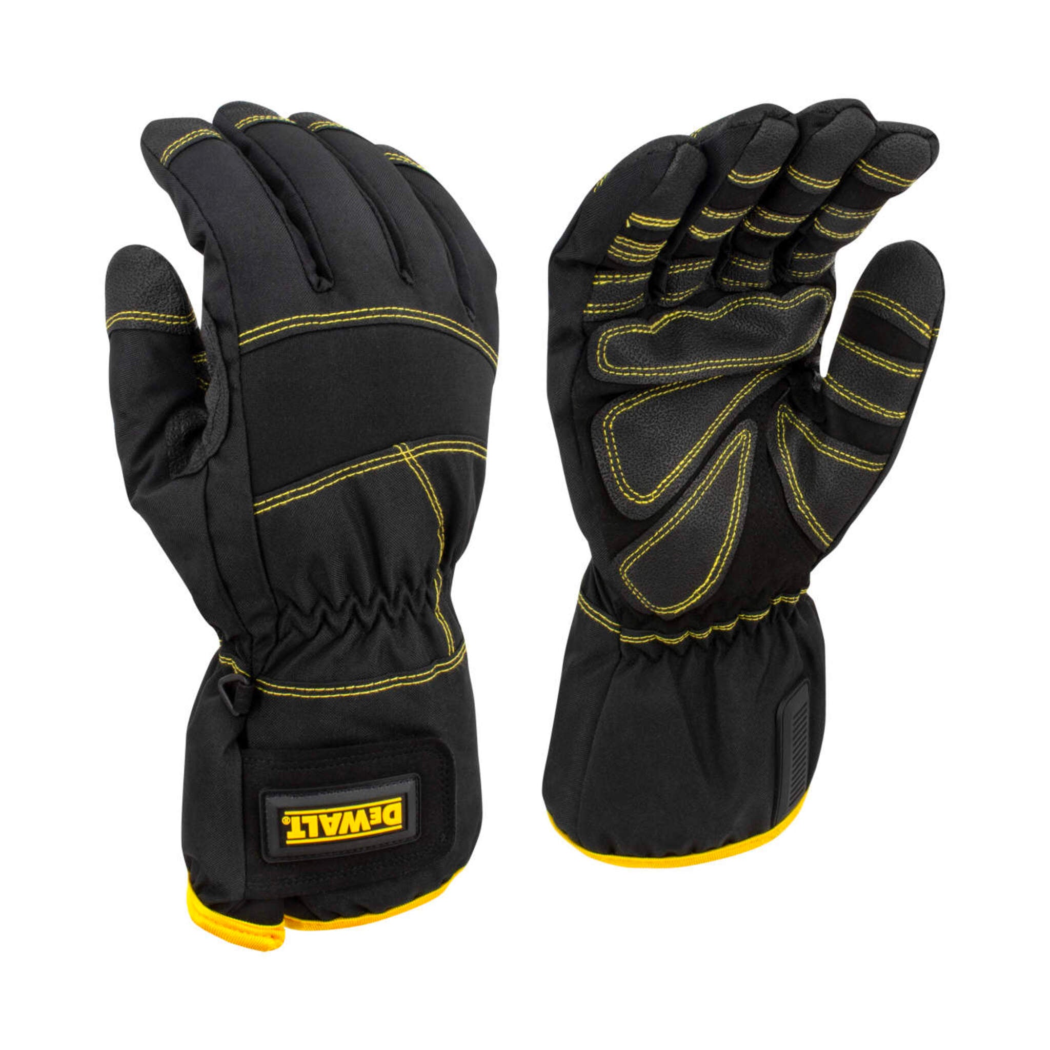 DeWalt DPG750 100G Insulated Waterproof Extreme Cold Weather Work Gloves – Windproof Quad-Layer Protection, PU Coated Palm, Extended Gauntlet Cuff