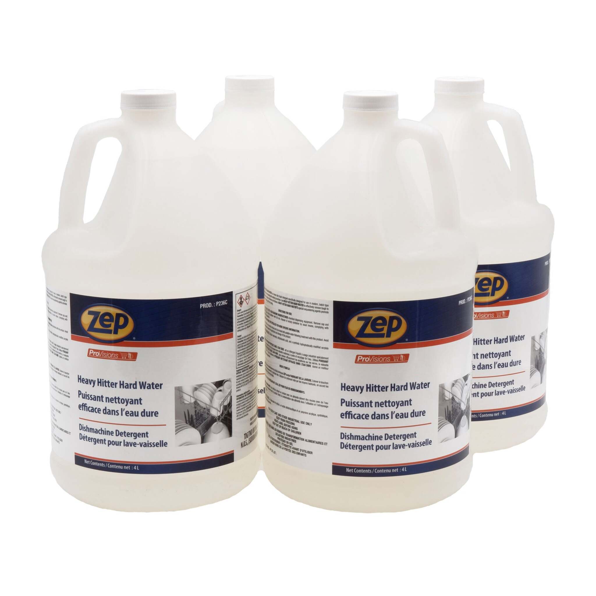 Zep Heavy Hitter Hard Water Commercial Dishwasher Detergent | 1 Gallon Jug - Case of 4