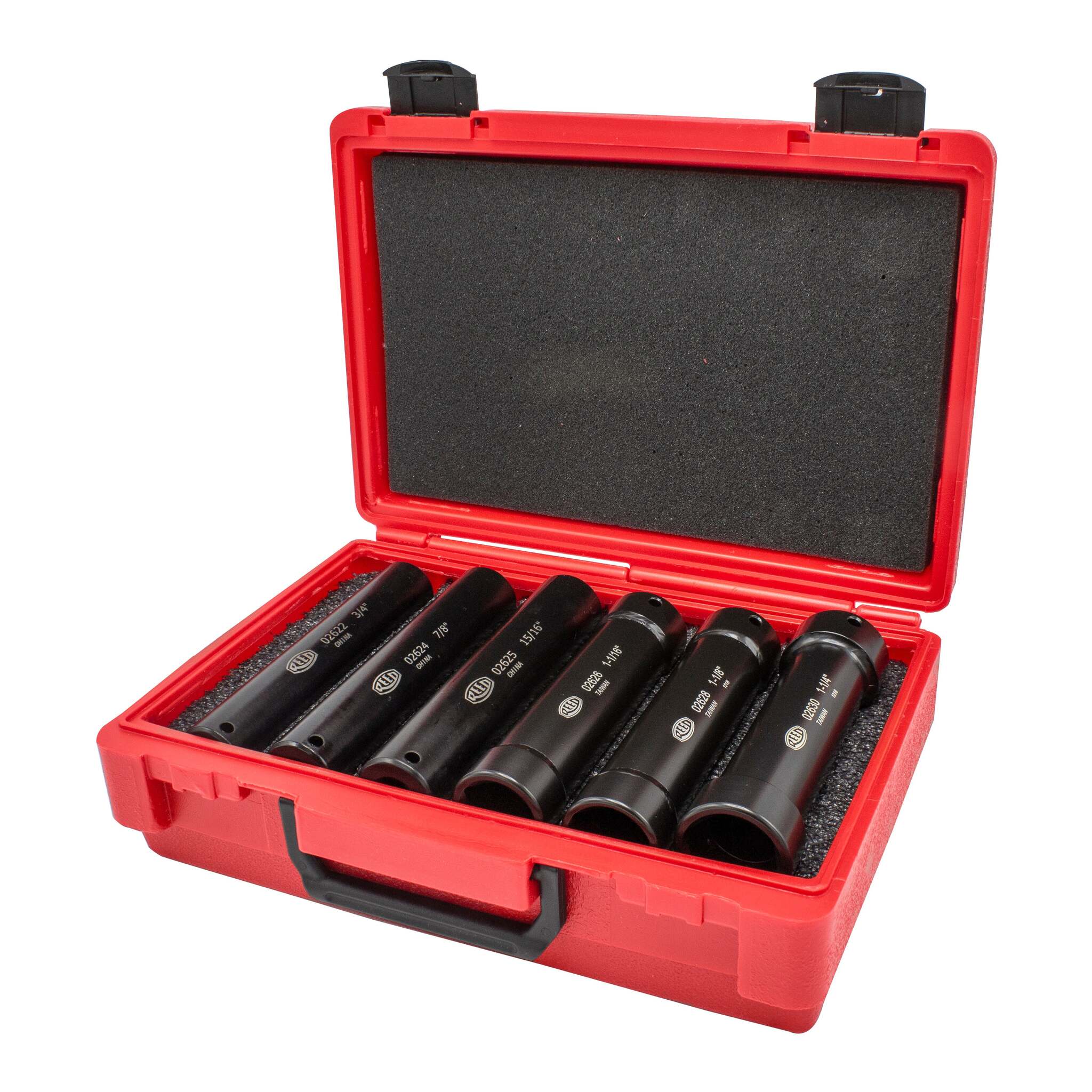 Reed EDK Extended Impact Grade Socket Set | 6" Length, 1/2" Square Drive, Corrosion-Resistant Chromate, For Deep Well Bolts & Tough Jobs | 6-Piece Set