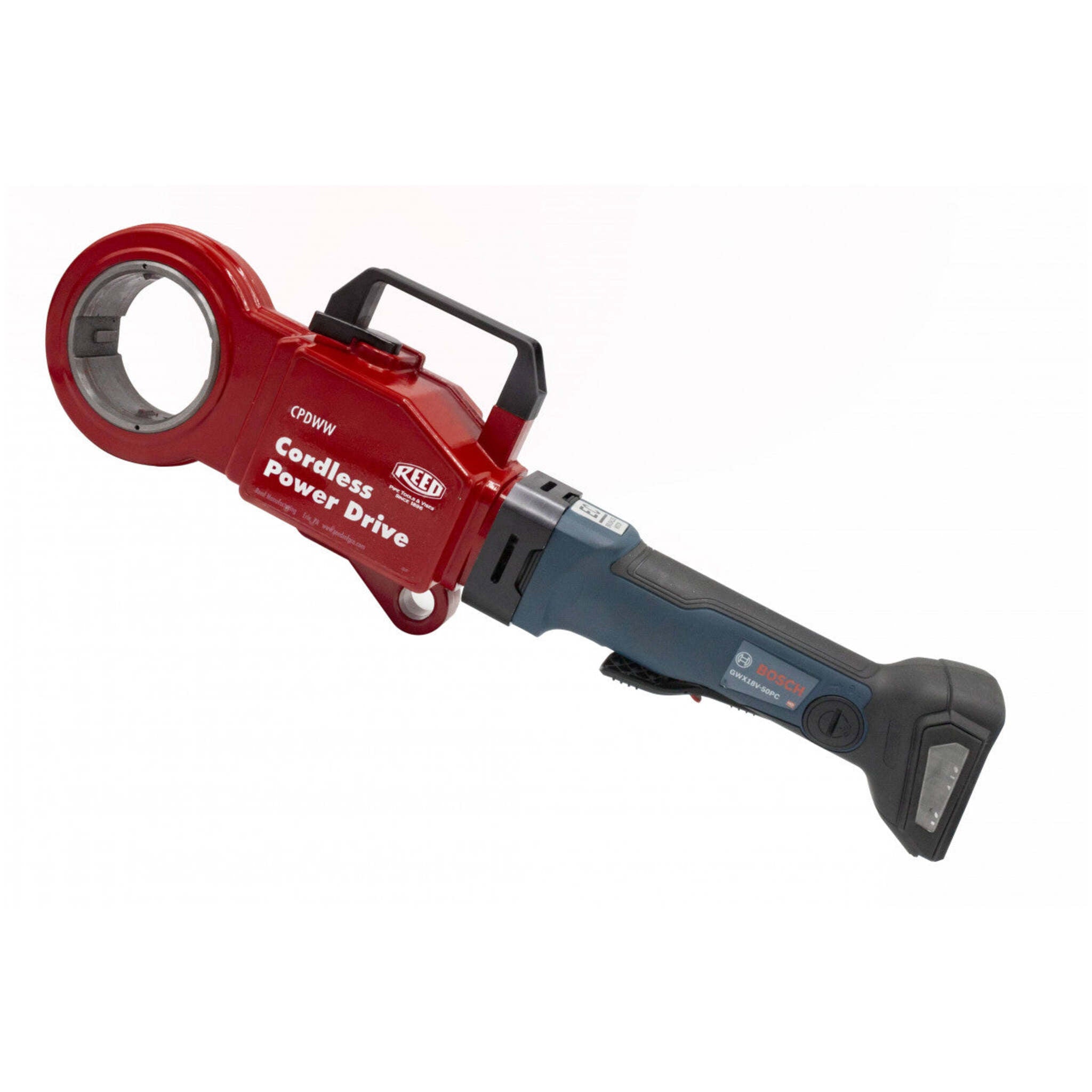 Reed CPDWW Cordless Waterworks Power Drive - For Drilling, Tapping, Valve Operating, Lightweight & Powerful, Bosch® Battery-Powered, Safety-Enhanced