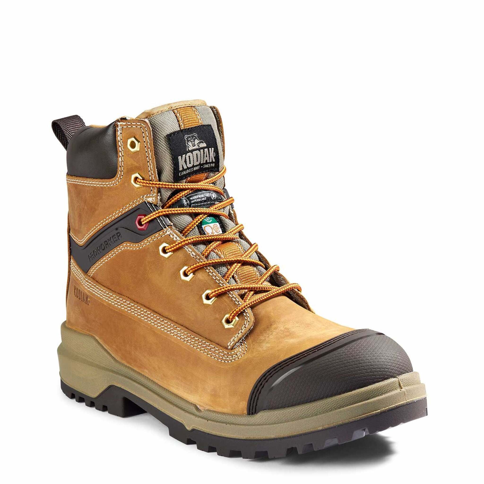 Kodiak Men's 6" Proworker Master Safety Work Boots - Waterproof Full Grain Leather, Composite Toe, Thinsulate Insulation, Slip-Resistant | Sizes 7-14