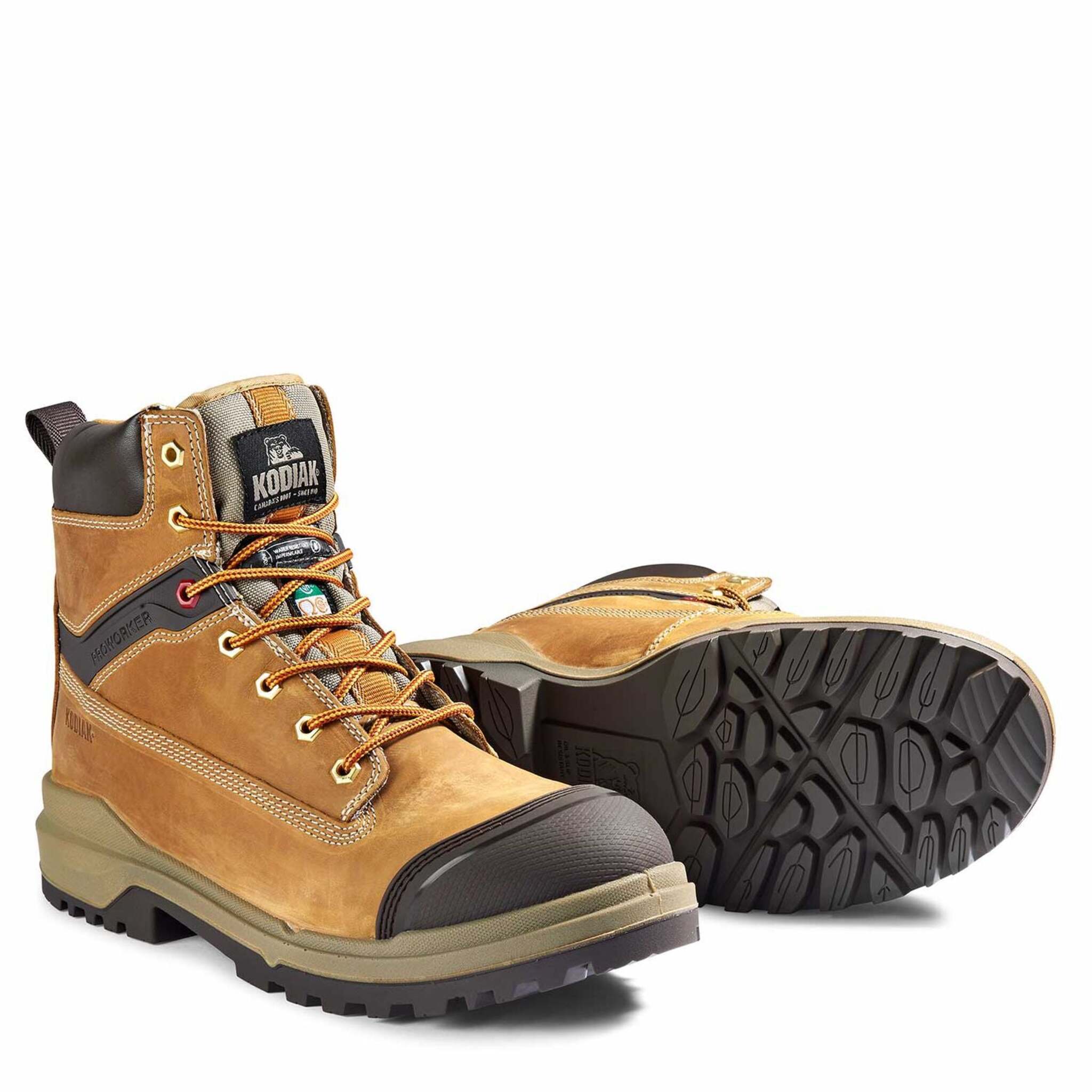 Kodiak Men's 6" Proworker Master Safety Work Boots - Waterproof Full Grain Leather, Composite Toe, Thinsulate Insulation, Slip-Resistant | Sizes 7-14