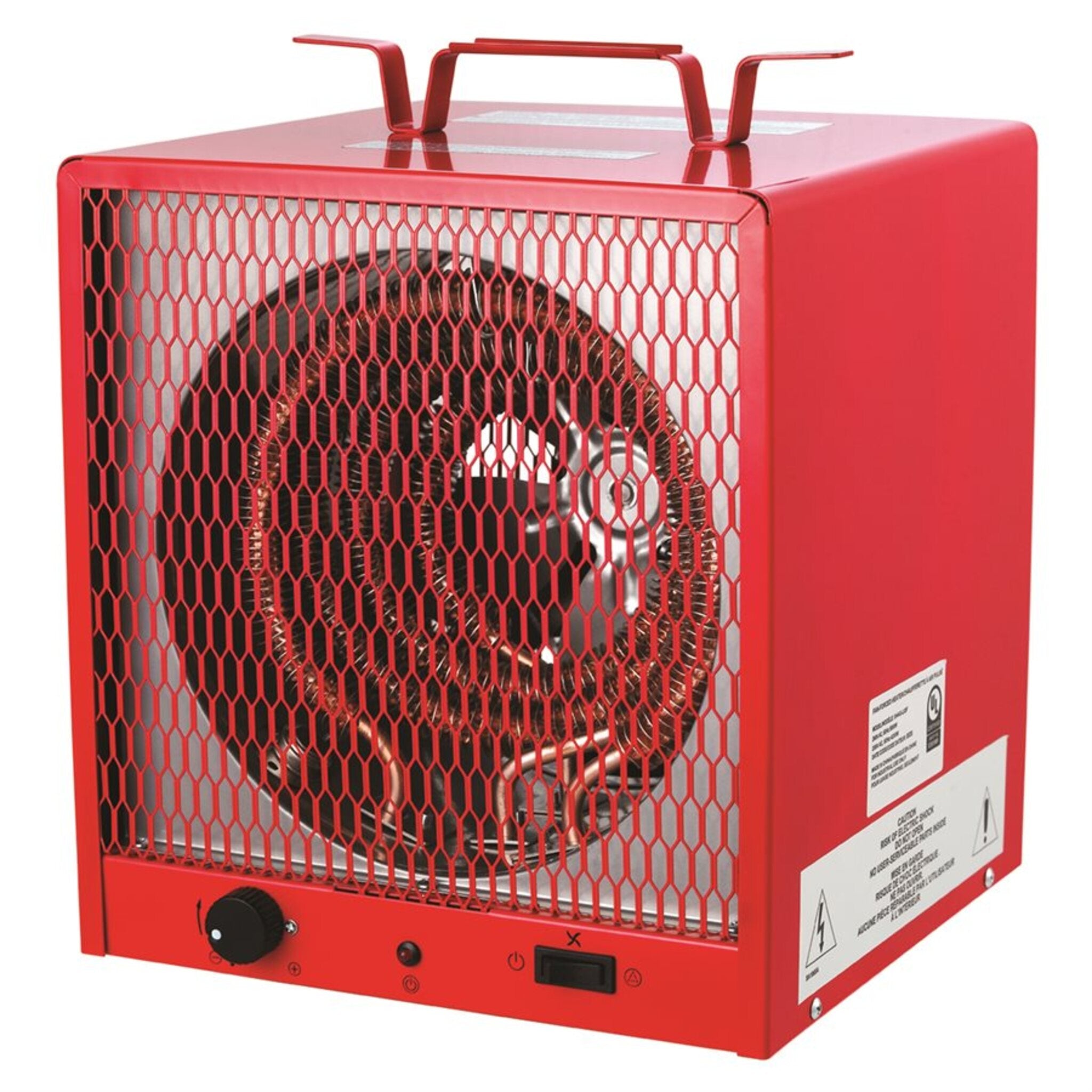 Fan-Forced Construction Heater, 2-Speed Closed Motor, 208-240V, 5400W, Dual BTU Settings, Overheat Protection, Heavy Gauge Steel, Adj Thermostat