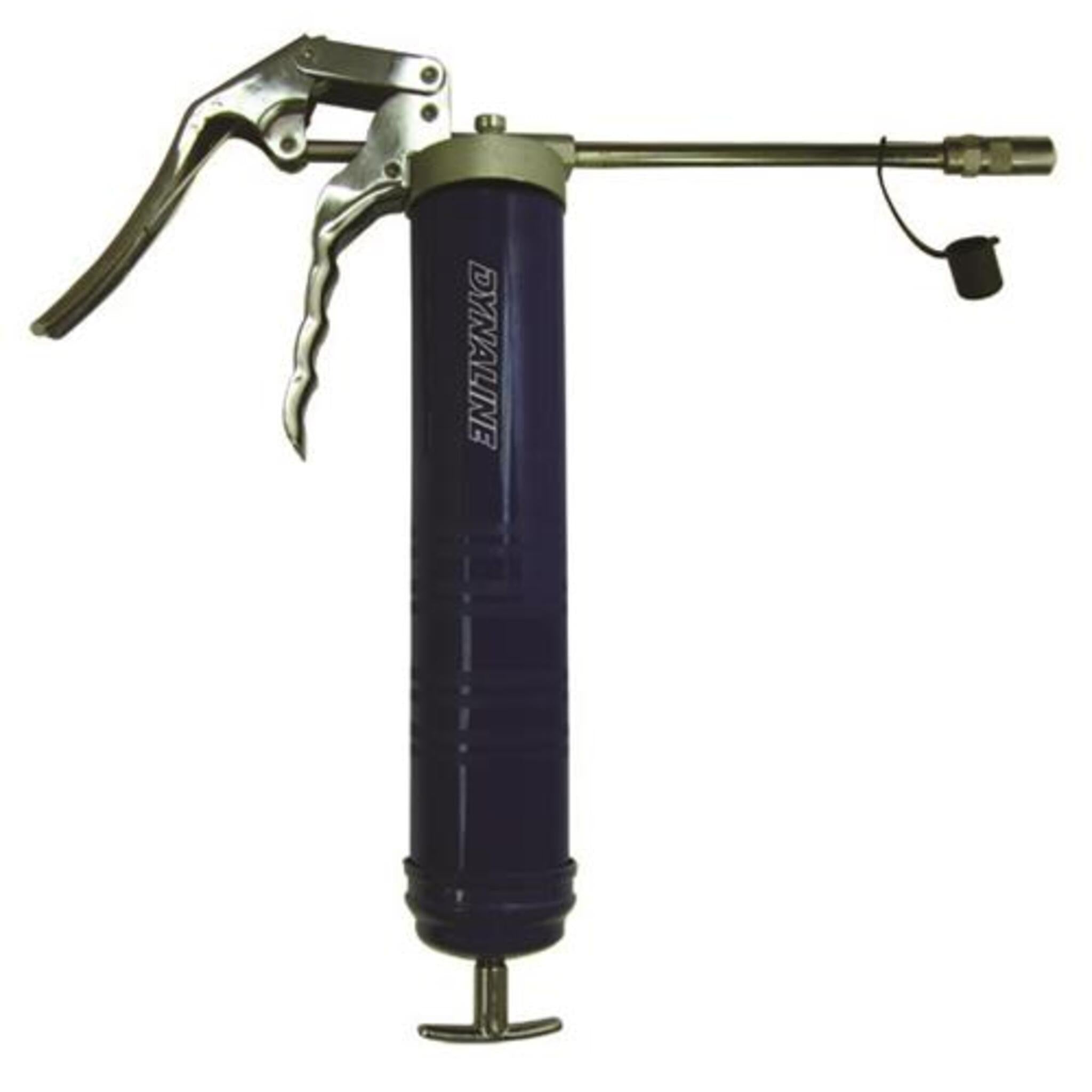 Dynaline Pistol Grip Grease Gun | 7,300 PSI High-Pressure, One-Handed, Aluminum Die Cast, Knurled Barrel, 5" Steel Extension, Universal Fit