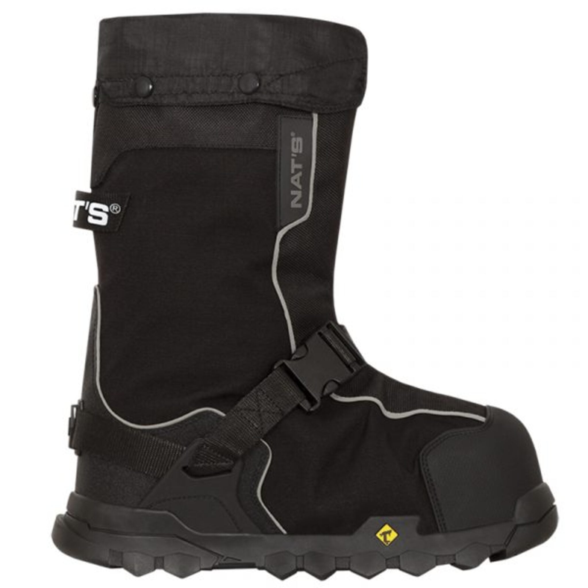 Nats Men's Work Boot Overshoes | Primaloft® Insulated, Extendable Cuff, 900D Polyester, Durable Outsole, Adjustable Strap, Reflective Bands |  Sizes S-3XL