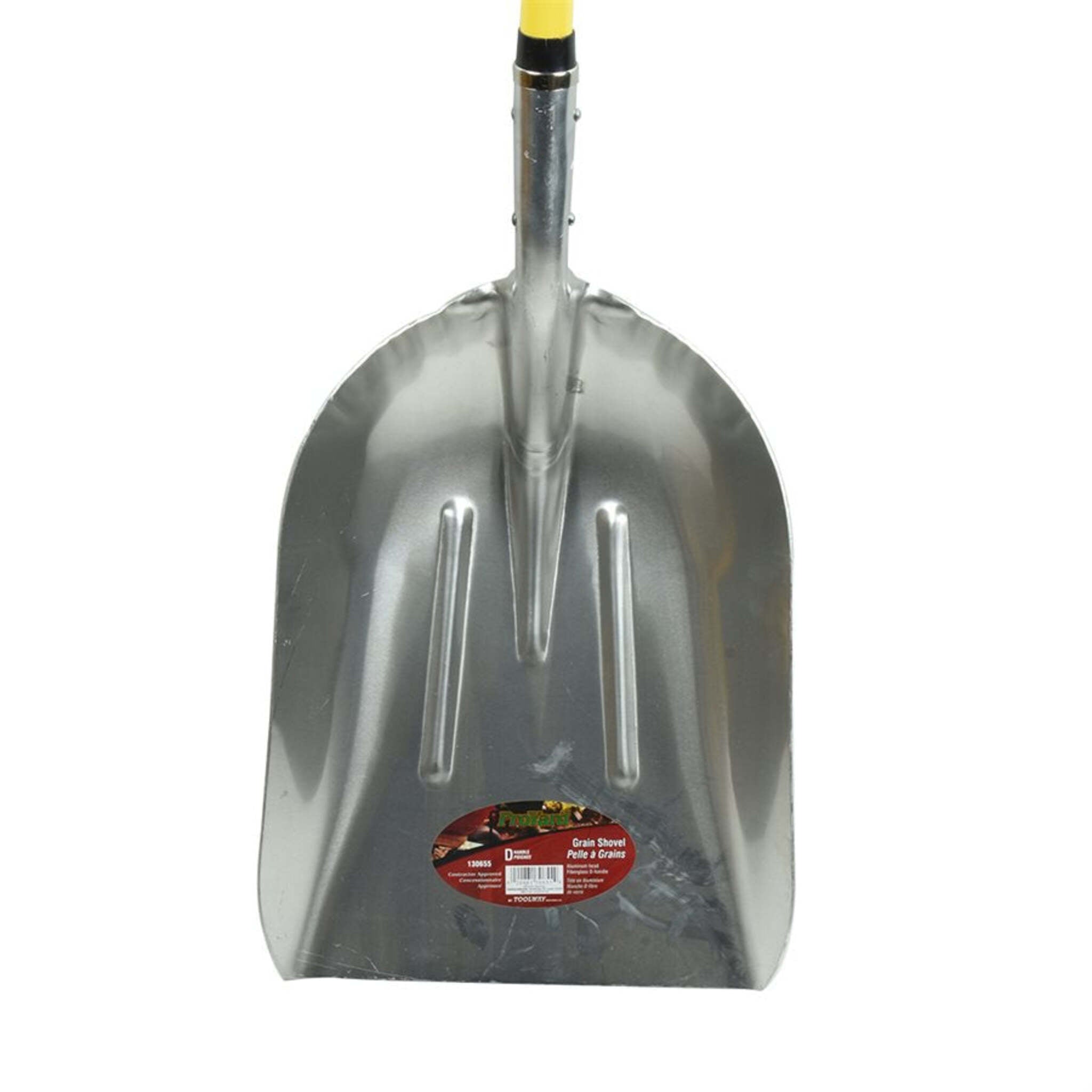 Industrial 15" Aluminum Blade Scoop Shovel | D-Grip Fiberglass Handle