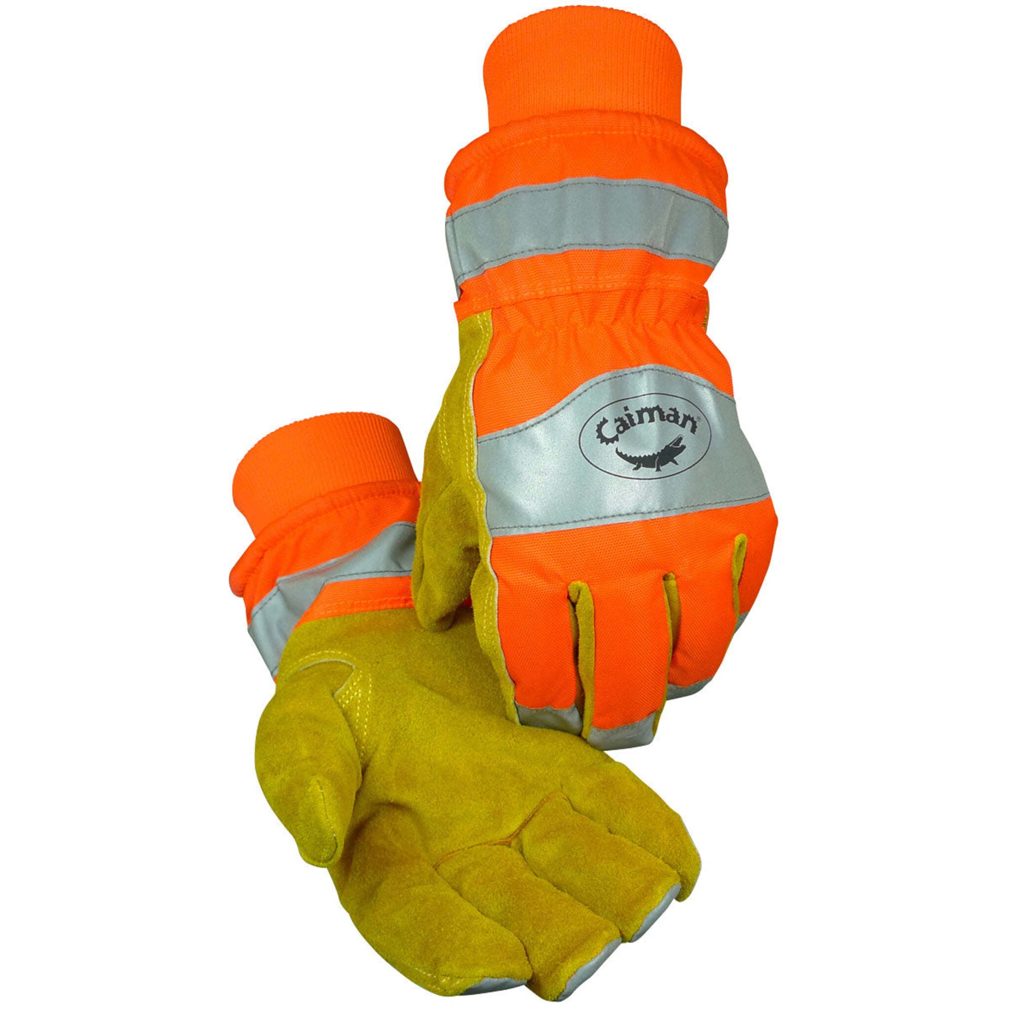 Caiman 1353 Cowhide Waterproof Winter Work Gloves - Heatrac Insulated, Hi-Vis, Reinforced Palm, Ideal for Cold Weather, Construction & Heavy Duty