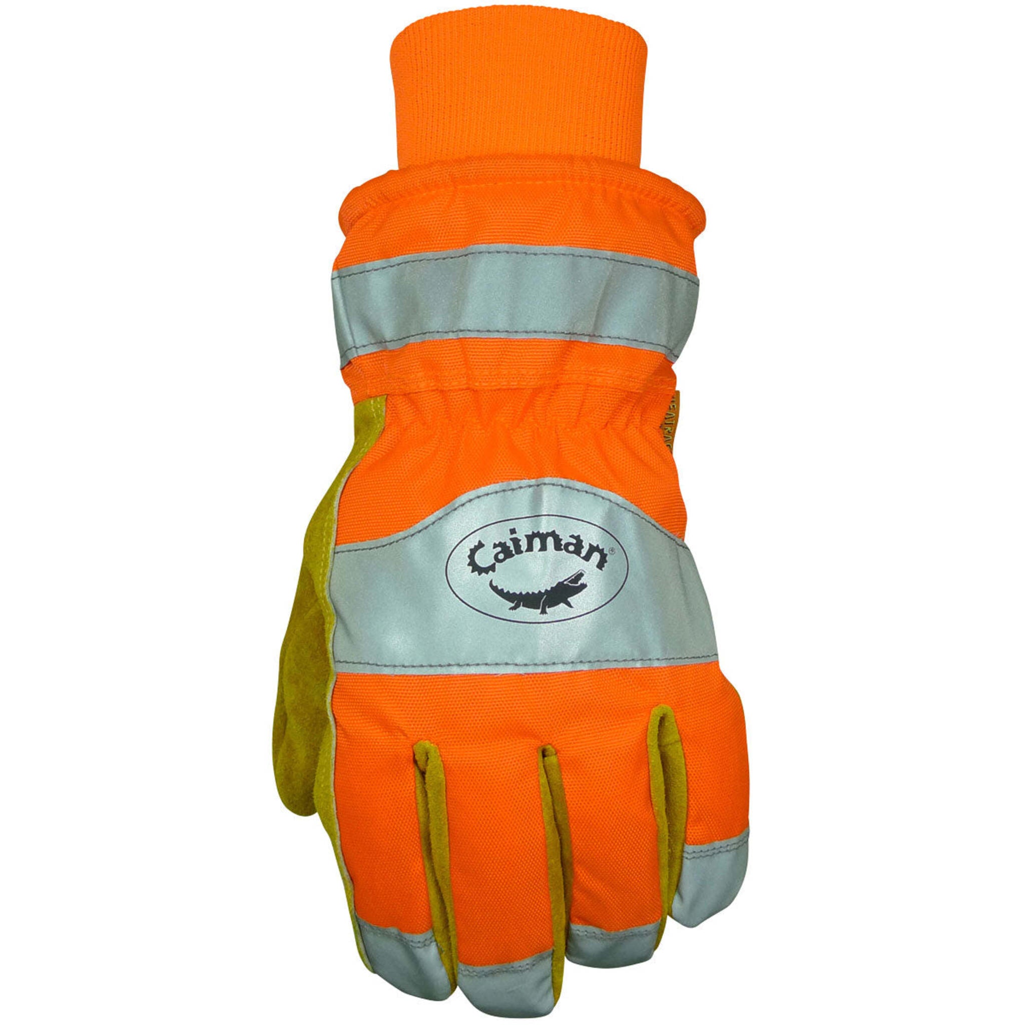 Caiman 1353 Cowhide Waterproof Winter Work Gloves - Heatrac Insulated, Hi-Vis, Reinforced Palm, Ideal for Cold Weather, Construction & Heavy Duty