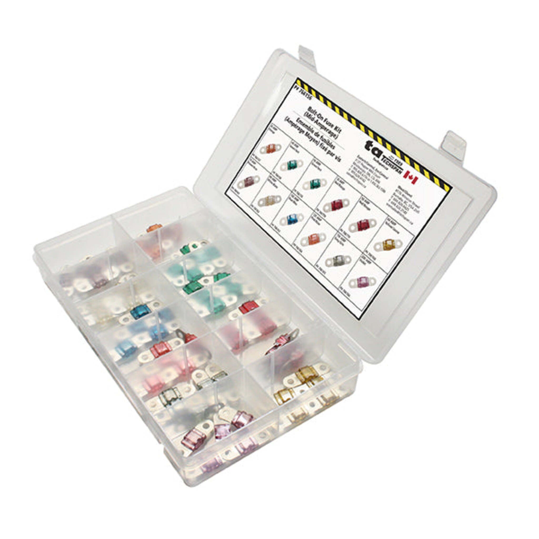 Techspan Bolt-On (Mid-Amp) Fuse Assortment Kit - 60 pcs