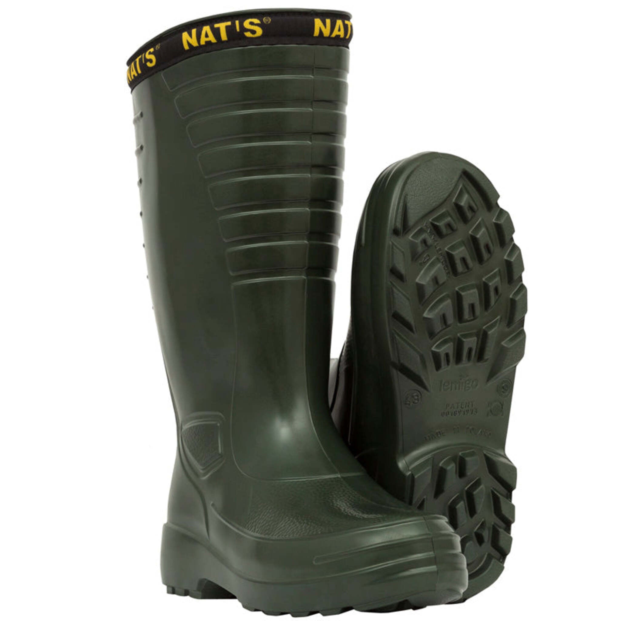 Nats Men's Rain Work Boots 1540 EVA Waterproof Ultra - Lightweight, Insulated, Chemical Resistant, Shock Absorbing, Anti-Microbial | Sizes 7-13